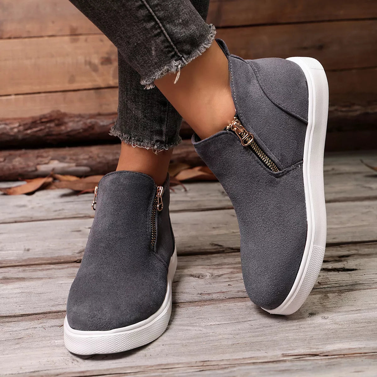 Round Toe Ankle Boots - Lilixa.store