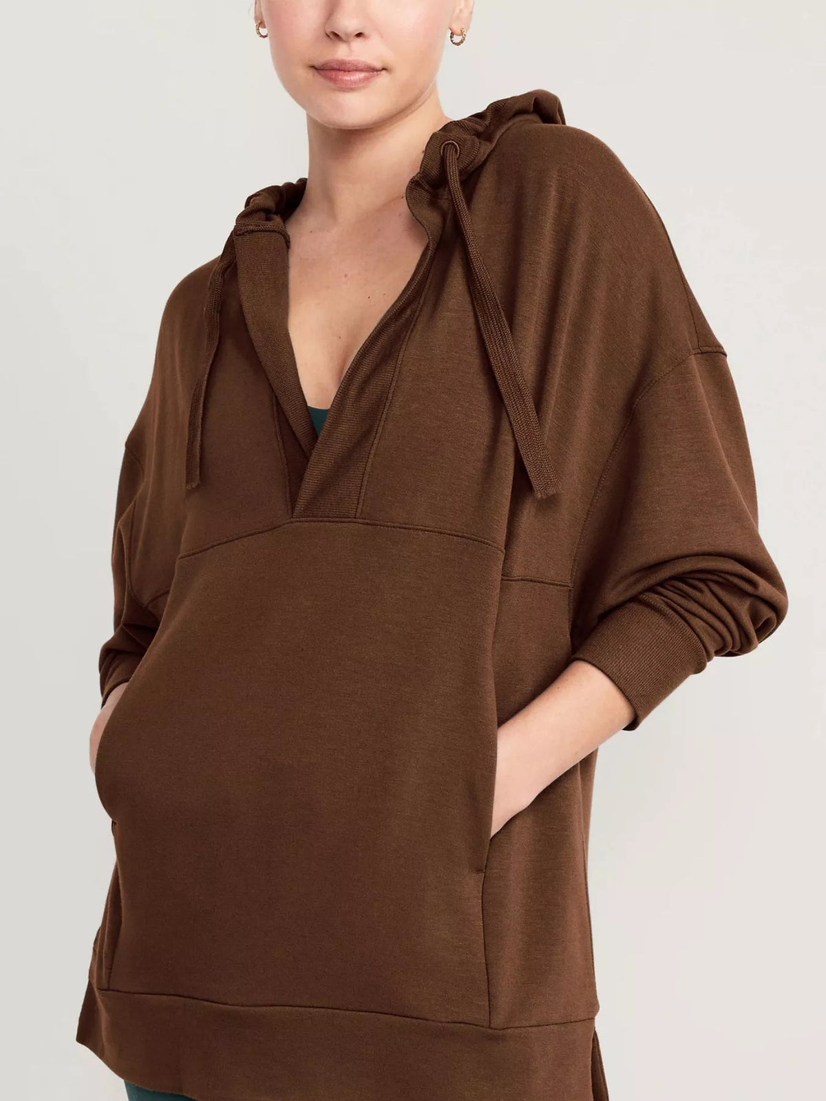 Drawstring Kangaroo Pocket Long Sleeve Hoodie - Lilixa.store