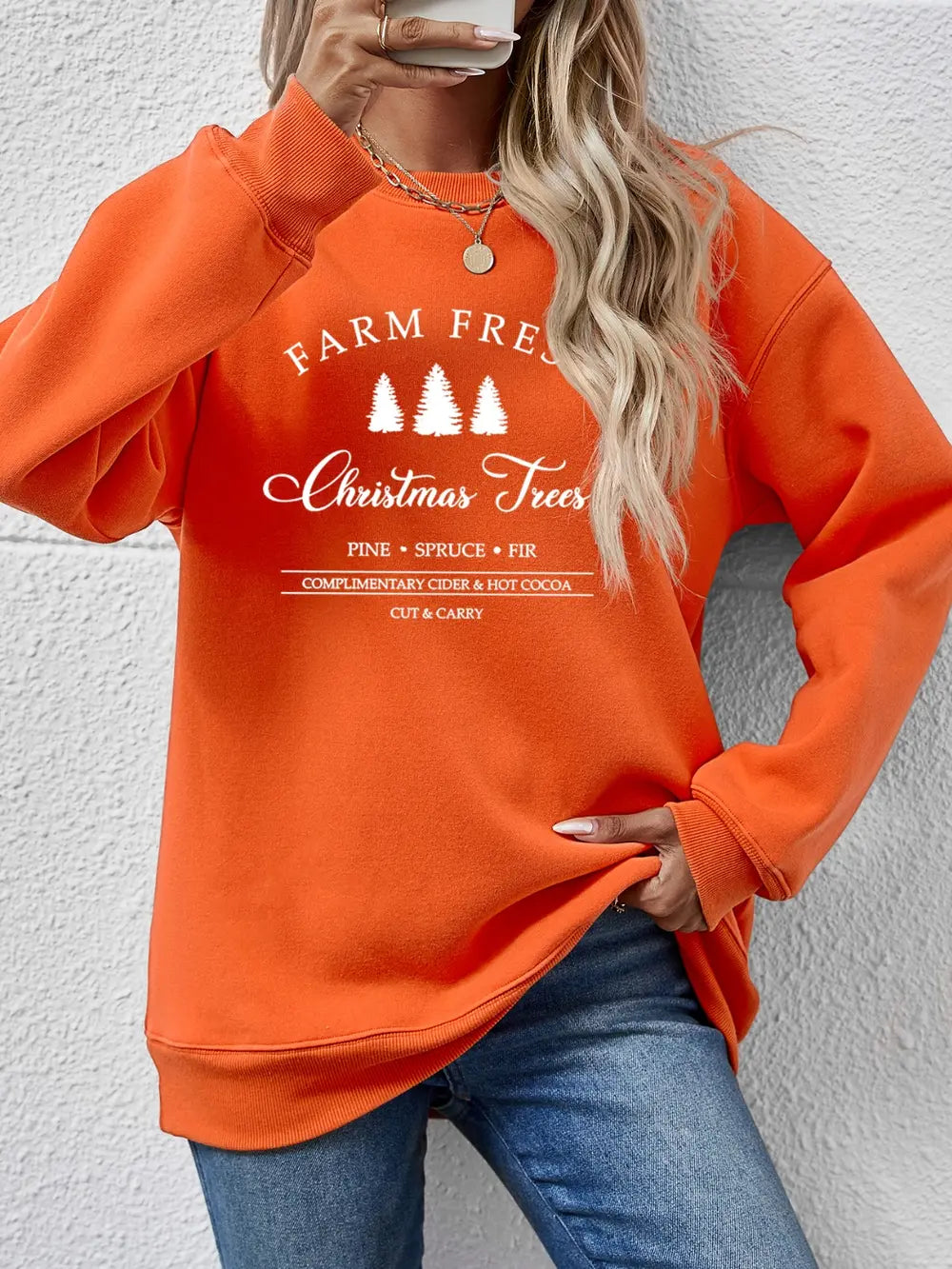 Graphic Round Neck Dropped Shoulder Sweatshirt - Lilixa.store