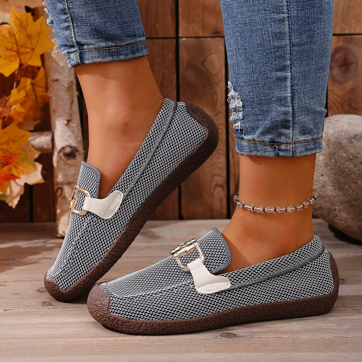 Round Toe Flat Slip-Ons, view 3