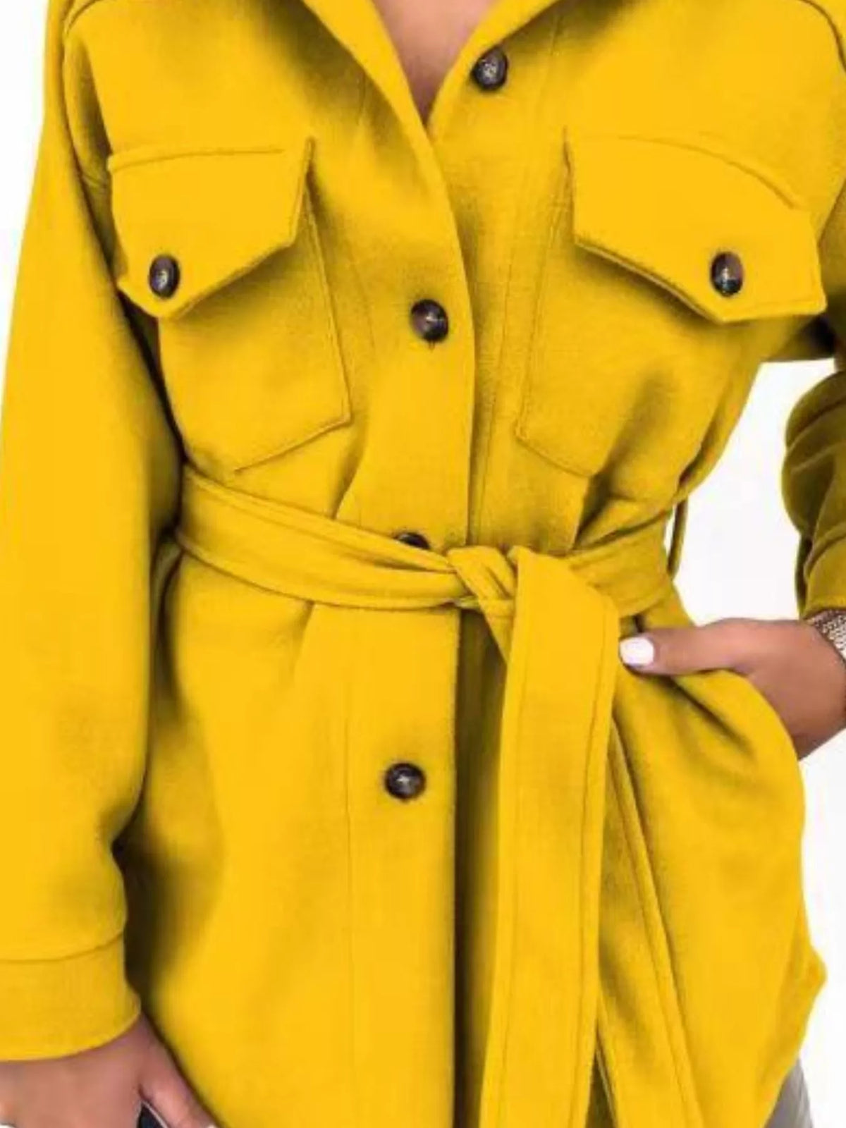 Button-Down Tie Waist Coat, view 7