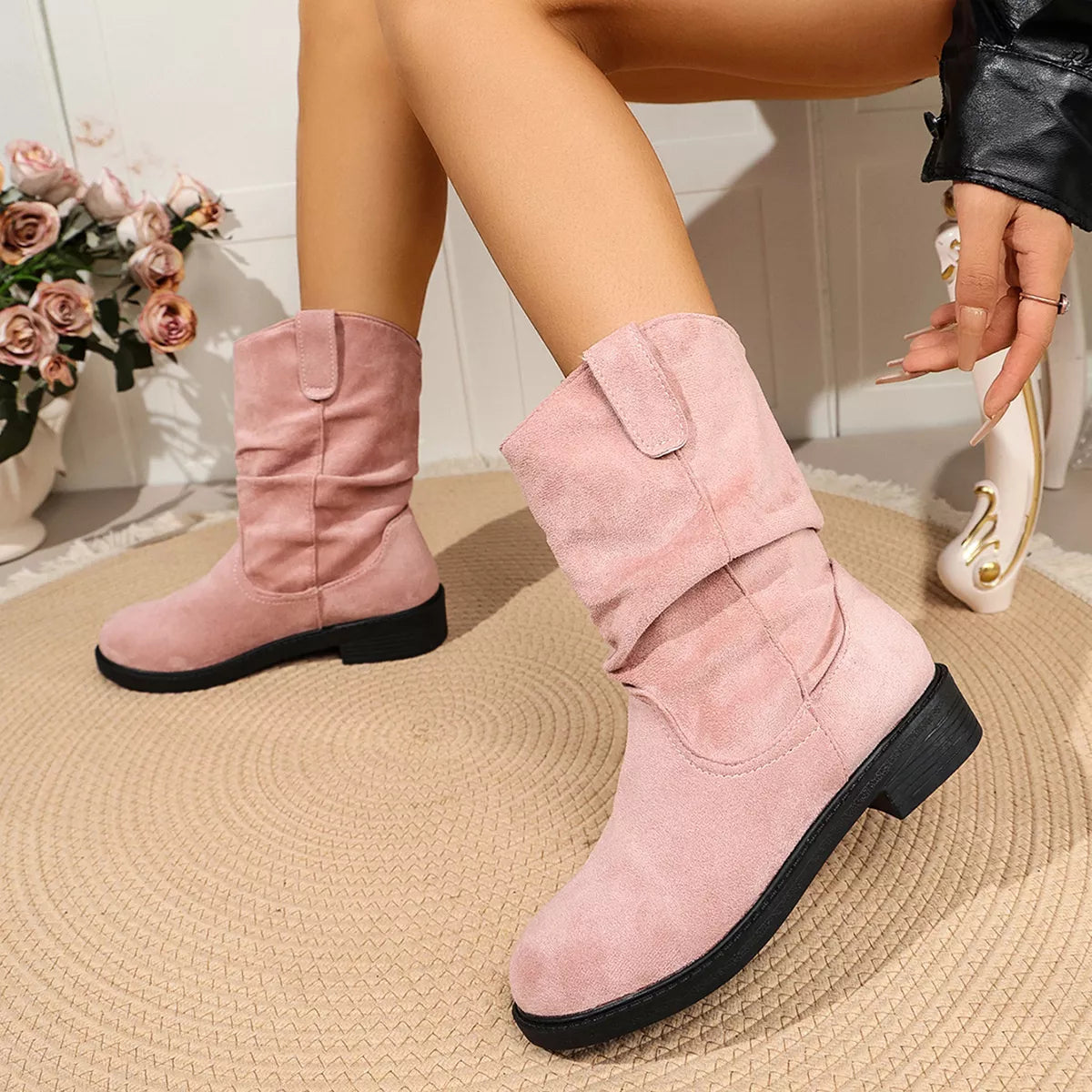 Round Toe Slouchy Boots, view 6