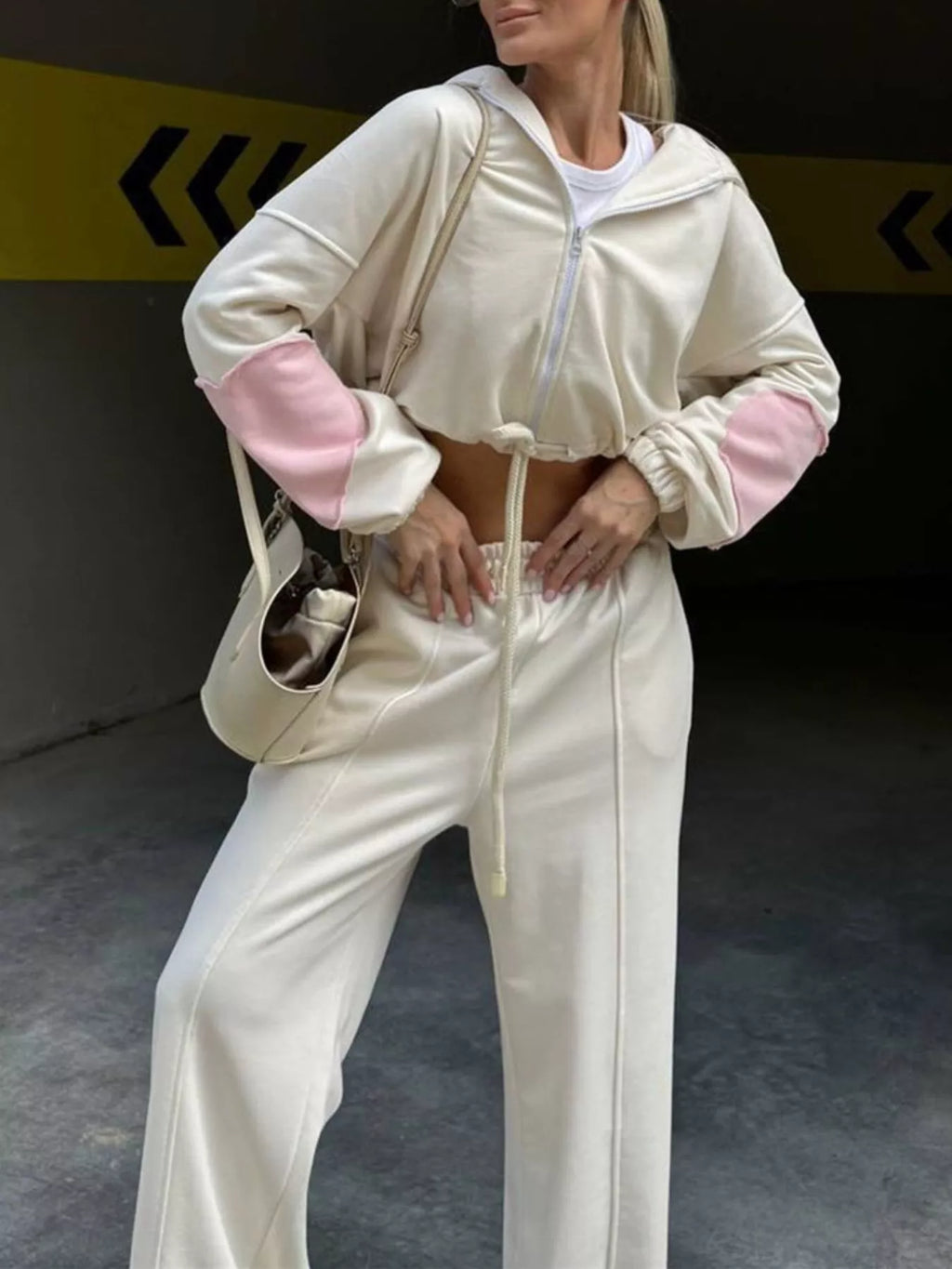 Zip Up Hoodie and Wide-Leg Pants Set - Lilixa.store