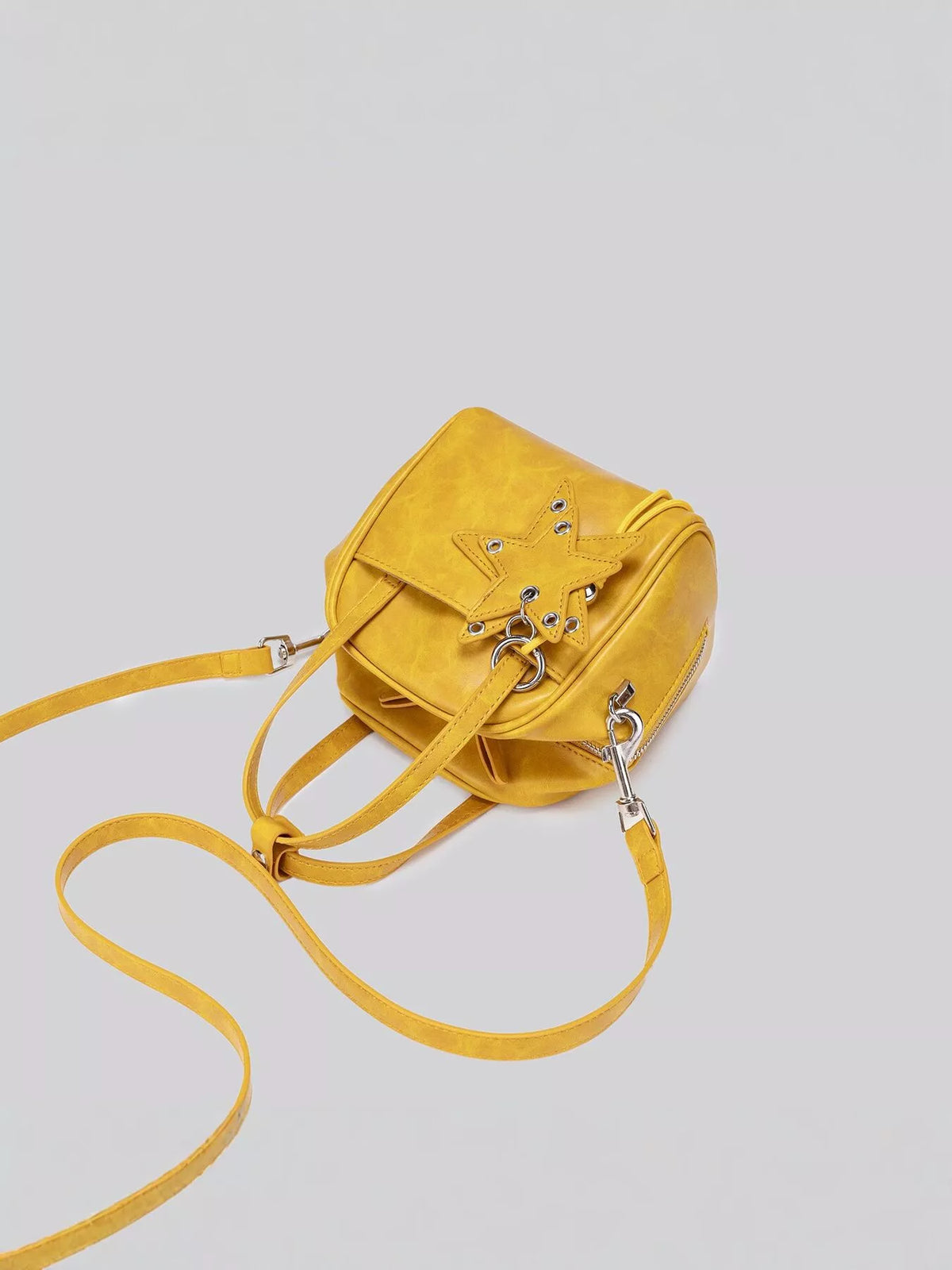 Star-Charm PU Leather Crossbody Bag in Yellow, view 8