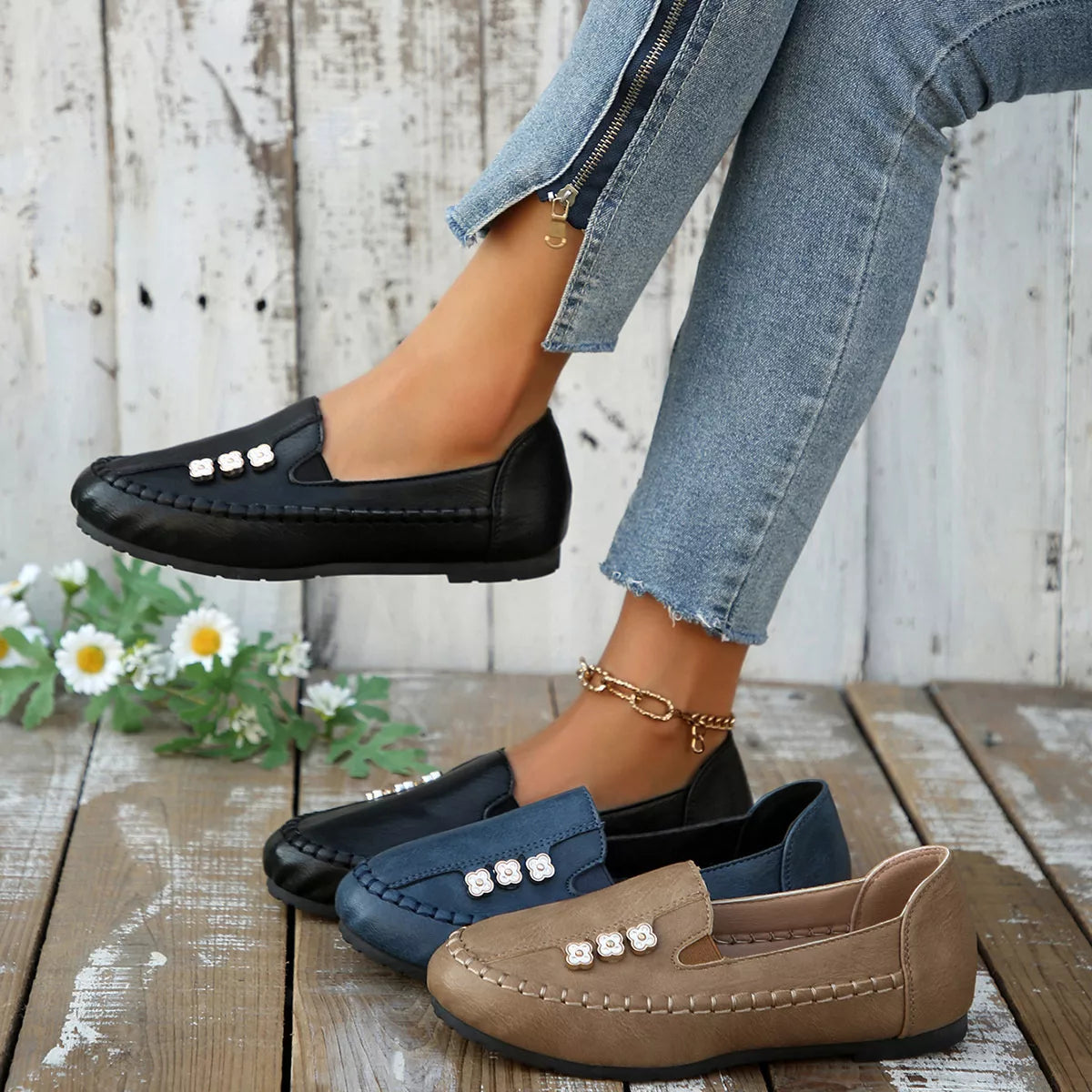 Round Toe Slip-Ons - Lilixa.store