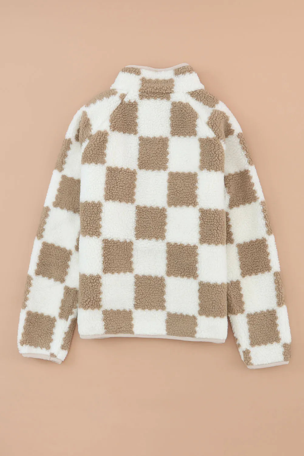 Checkered Snap Down Long Sleeve Jacket in Dust Storm, view 8