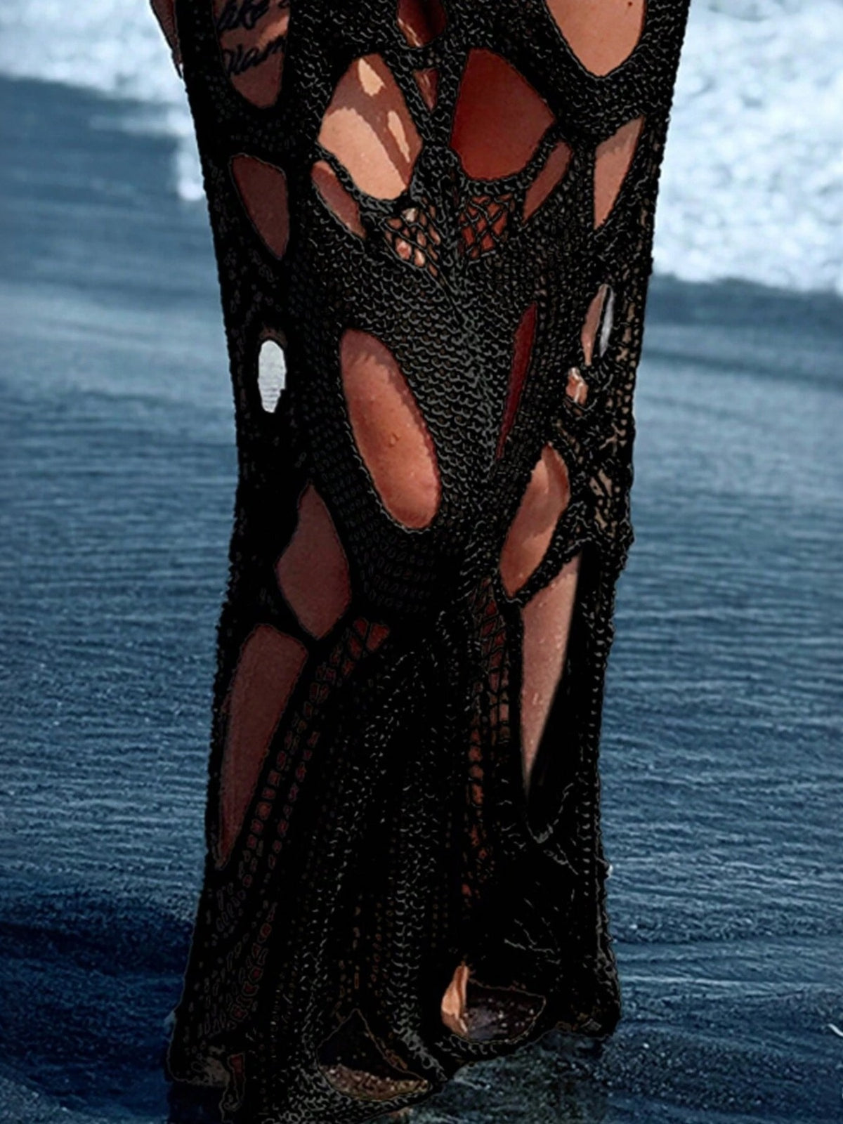 Cutout Halter Neck Cover-Up Dress - Lilixa.store