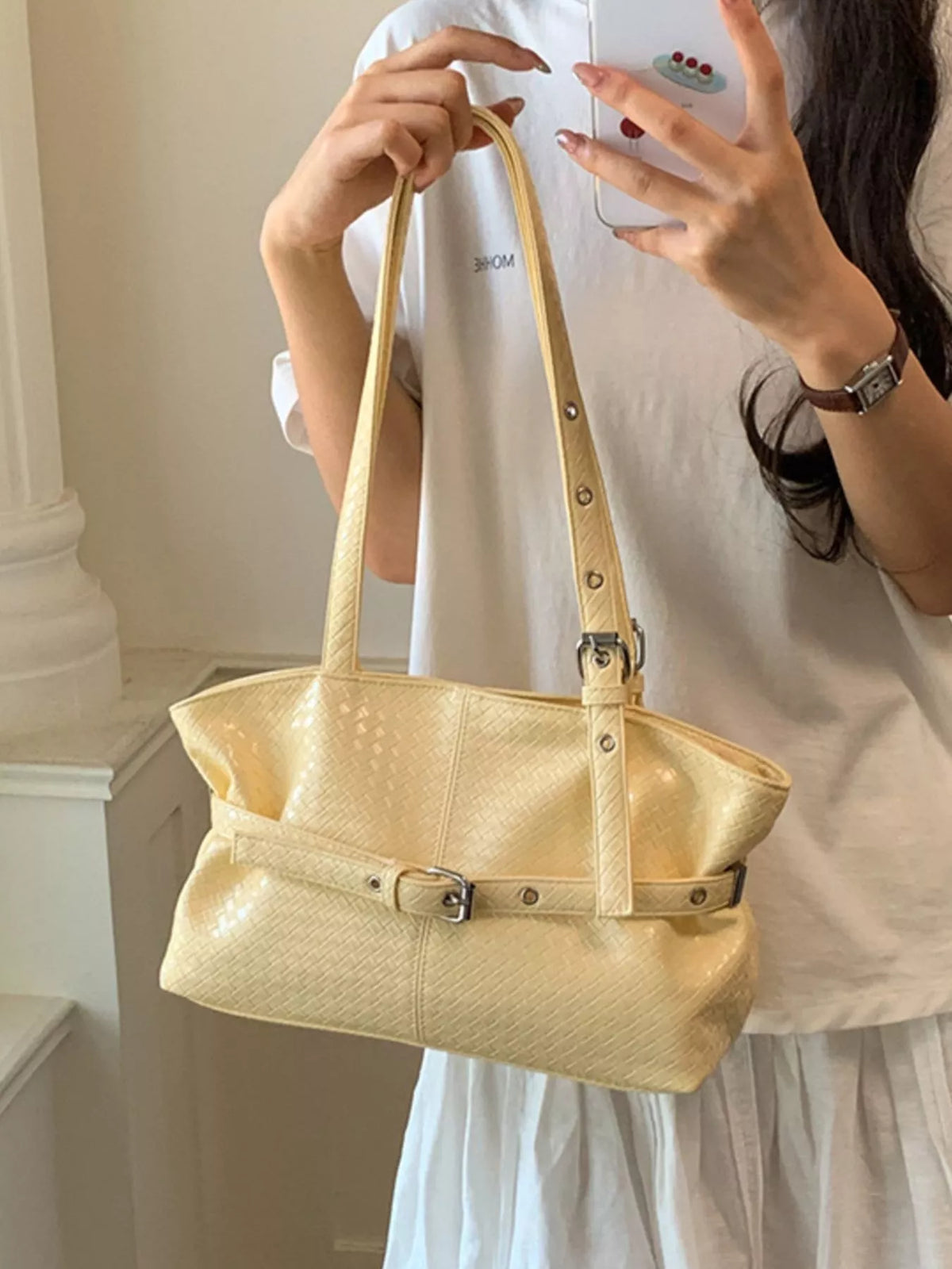 Buckle Detail Shoulder Bag - Lilixa.store