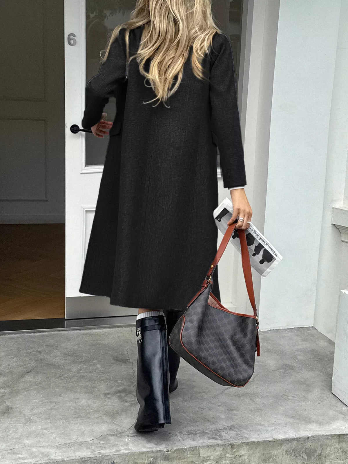 Double-Breasted Wool Blend Overcoat - Lilixa.store