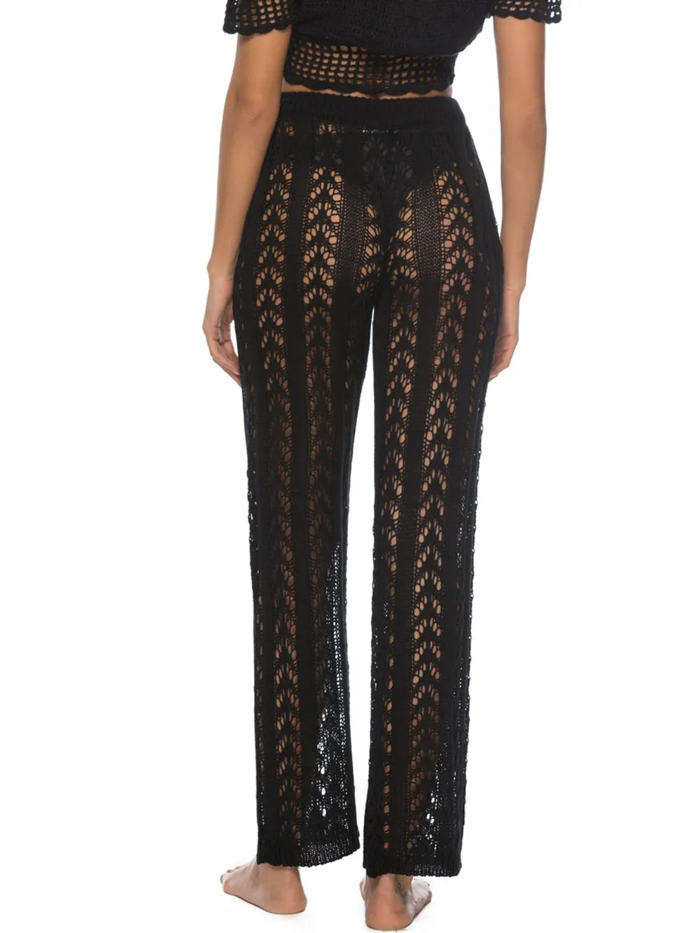 Cutout Drawstring High Waist Swim Pants - Lilixa.store