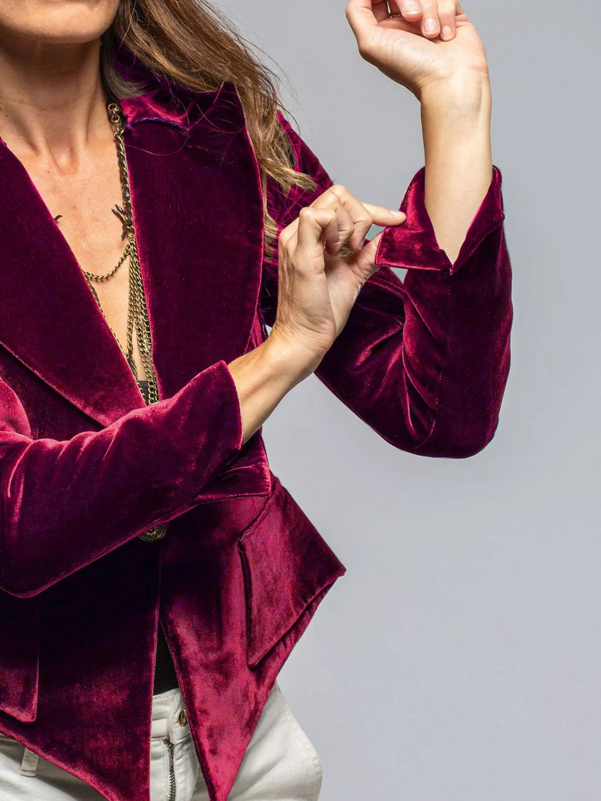 Velvet Lapel Collar One Button Blazer - Lilixa.store