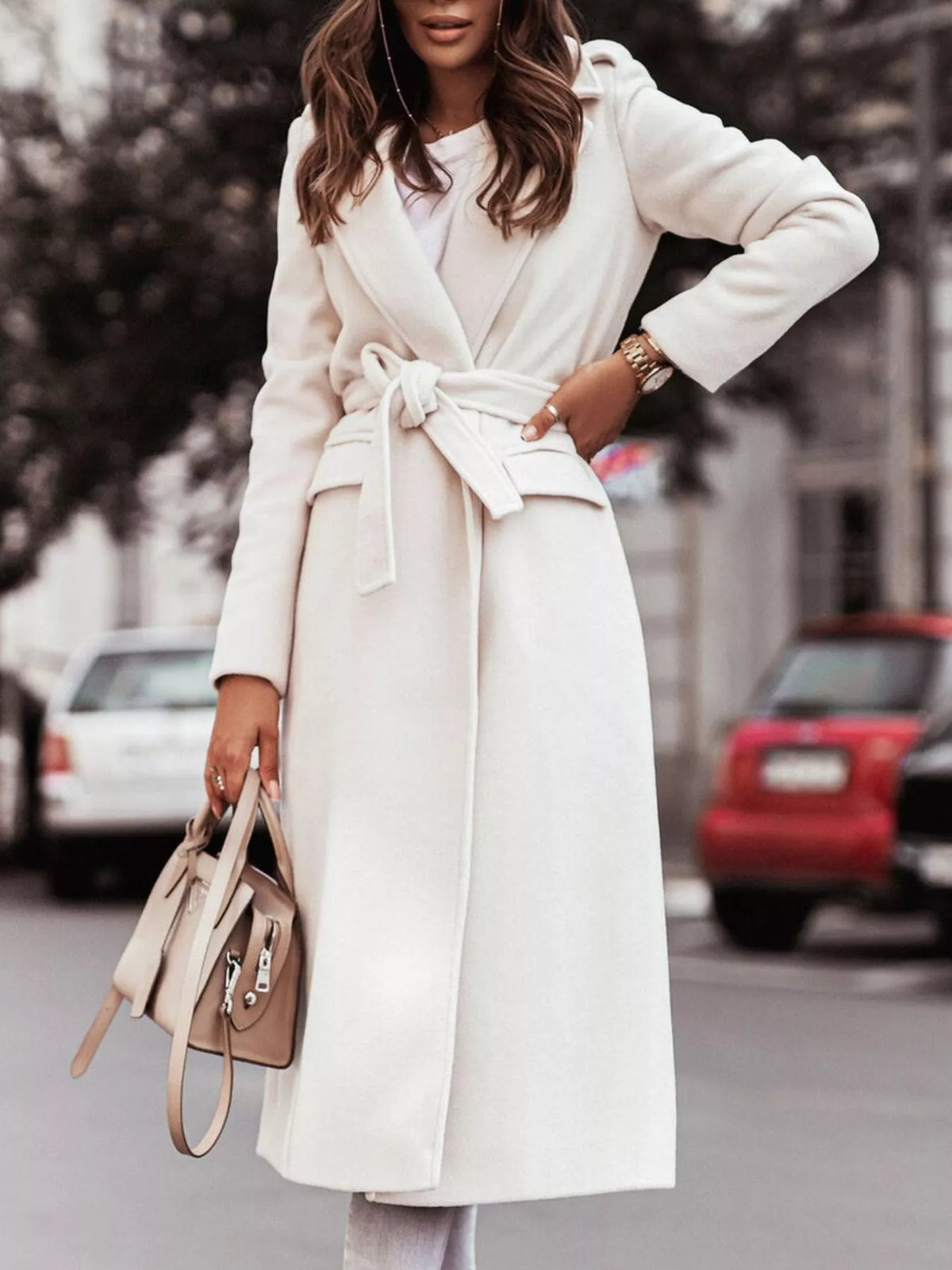 Tie Waist Longline Outerwear - Lilixa.store