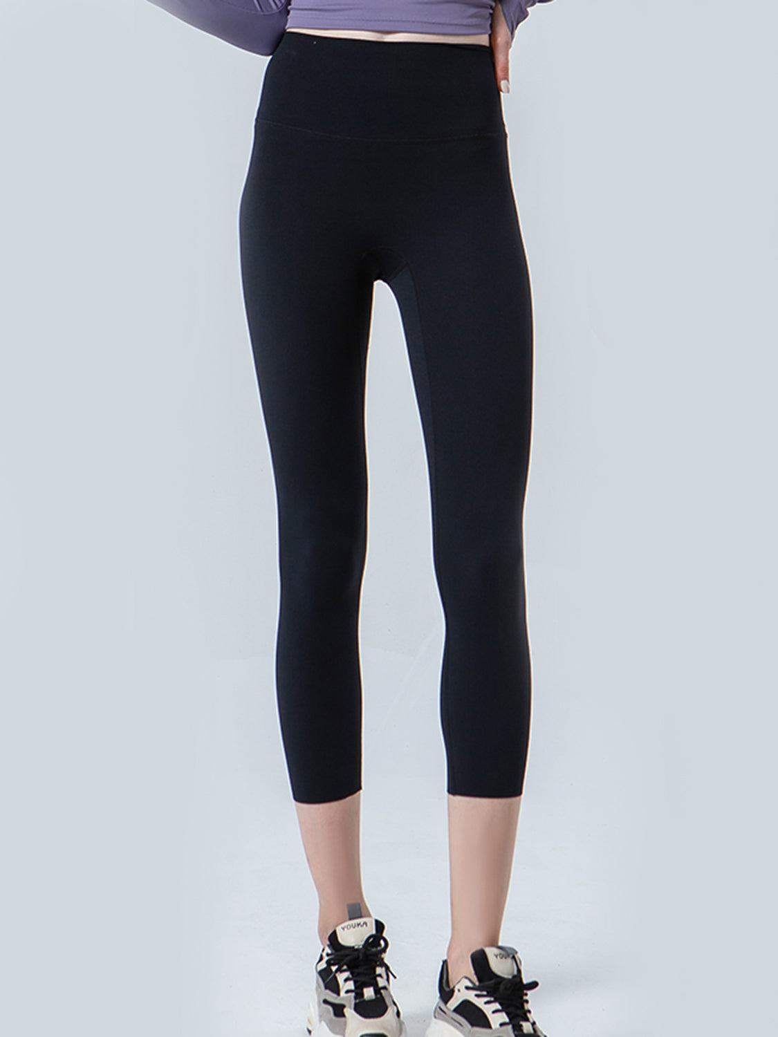Wide Waistband Cropped Sports Leggings - Lilixa.store