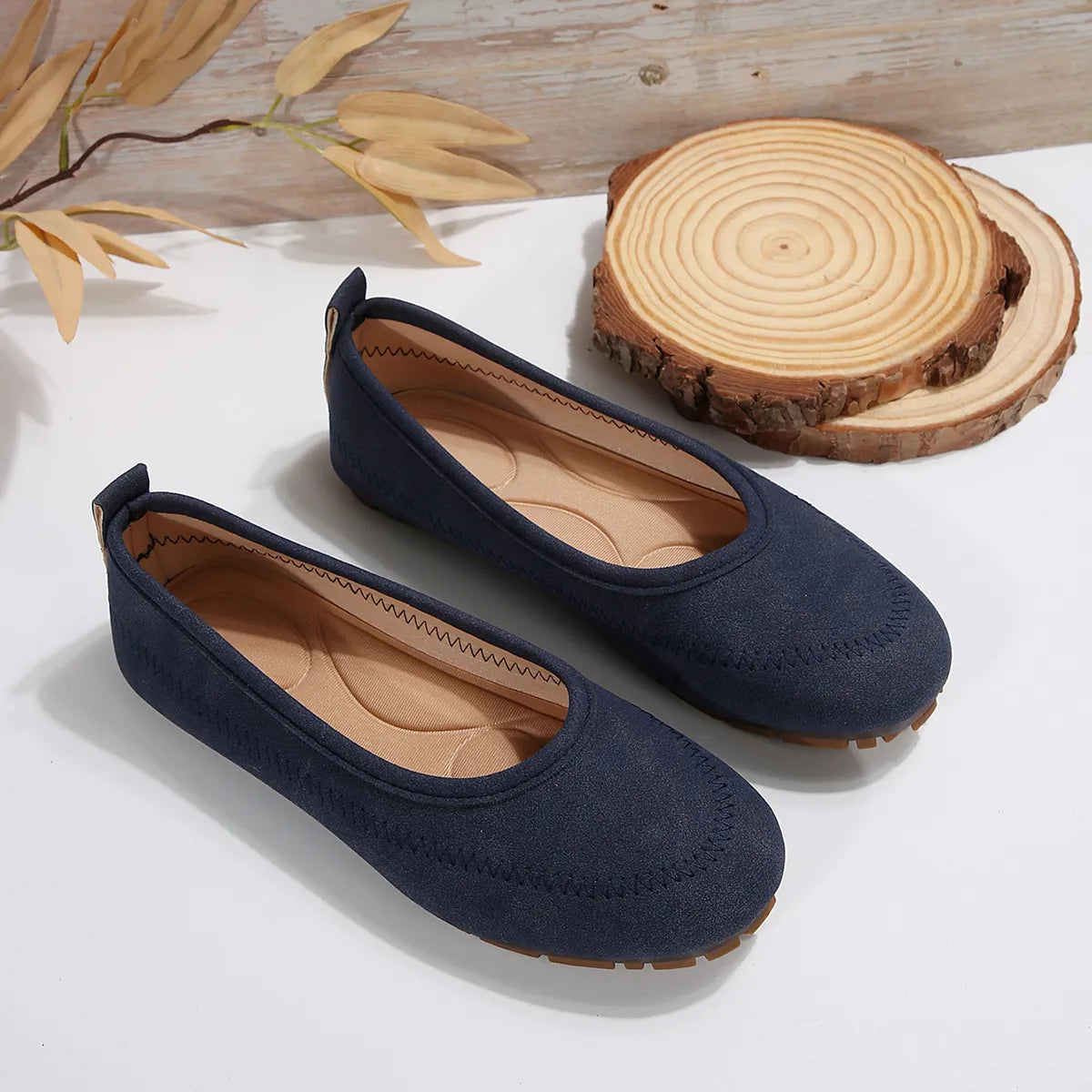 Round Toe Flat Slip-Ons, view 5