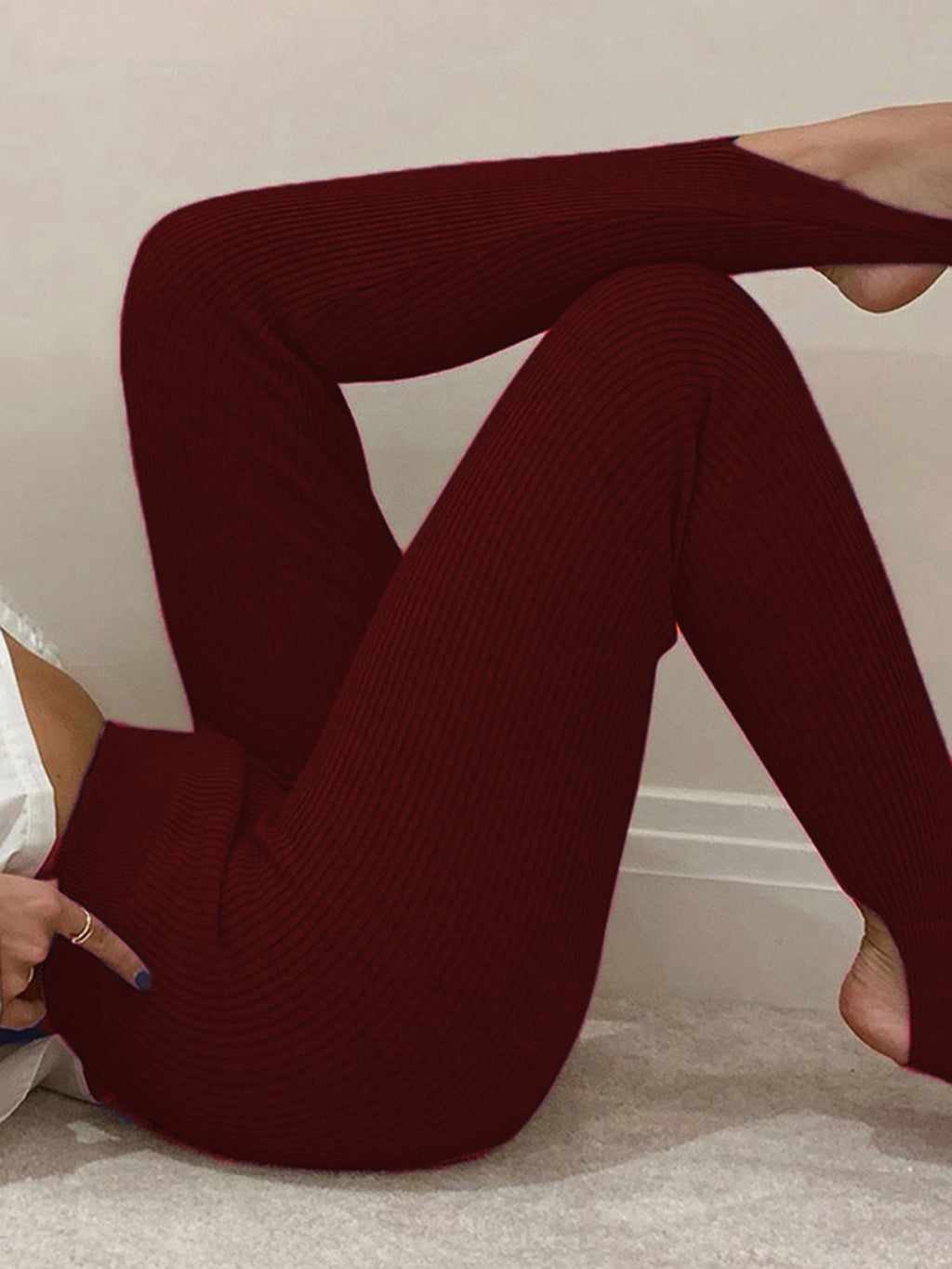 Ribbed Mid Waist Leggings - Lilixa.store