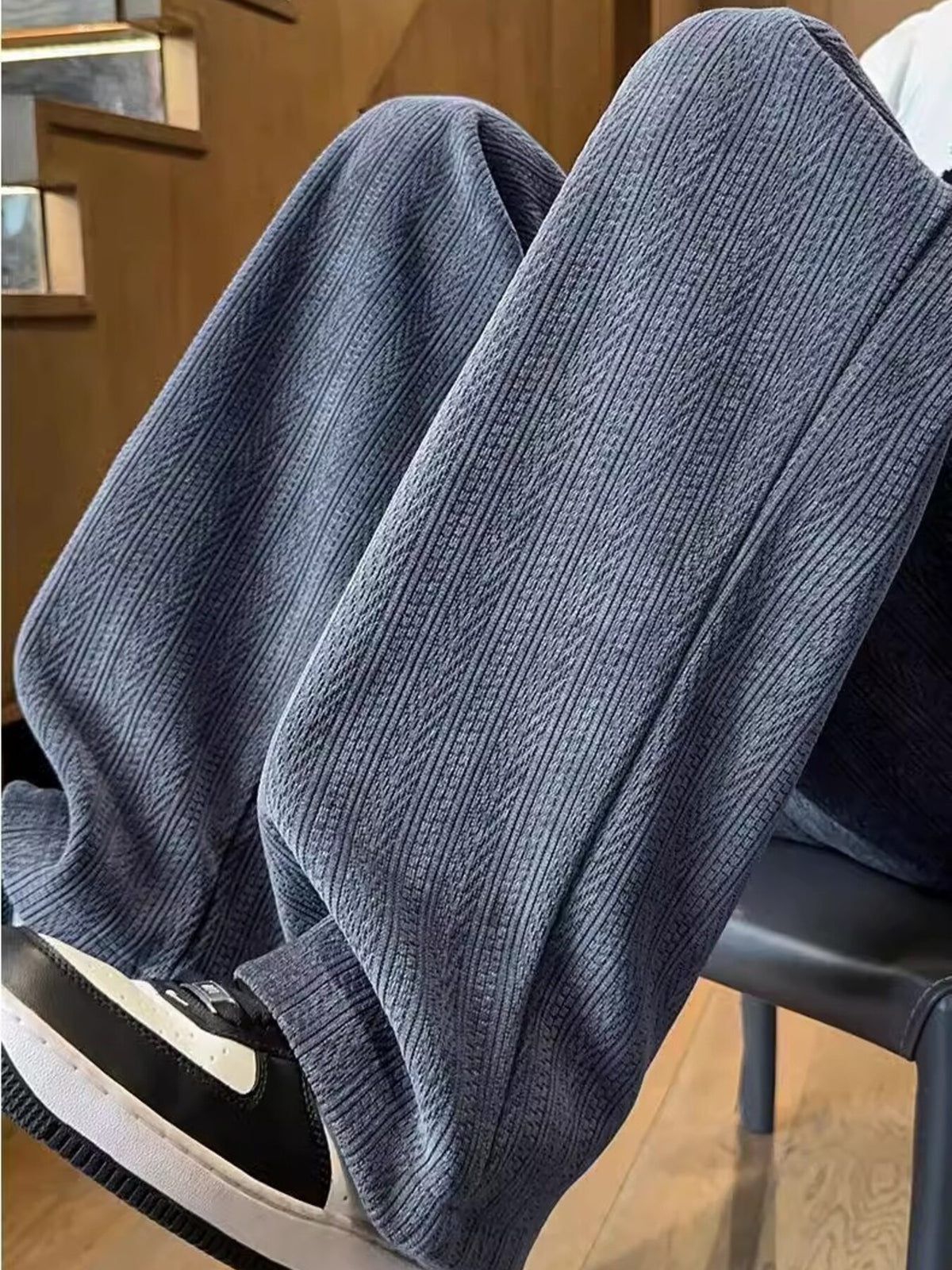 Men's Plus Size Texture Wide Leg Pants, view 2