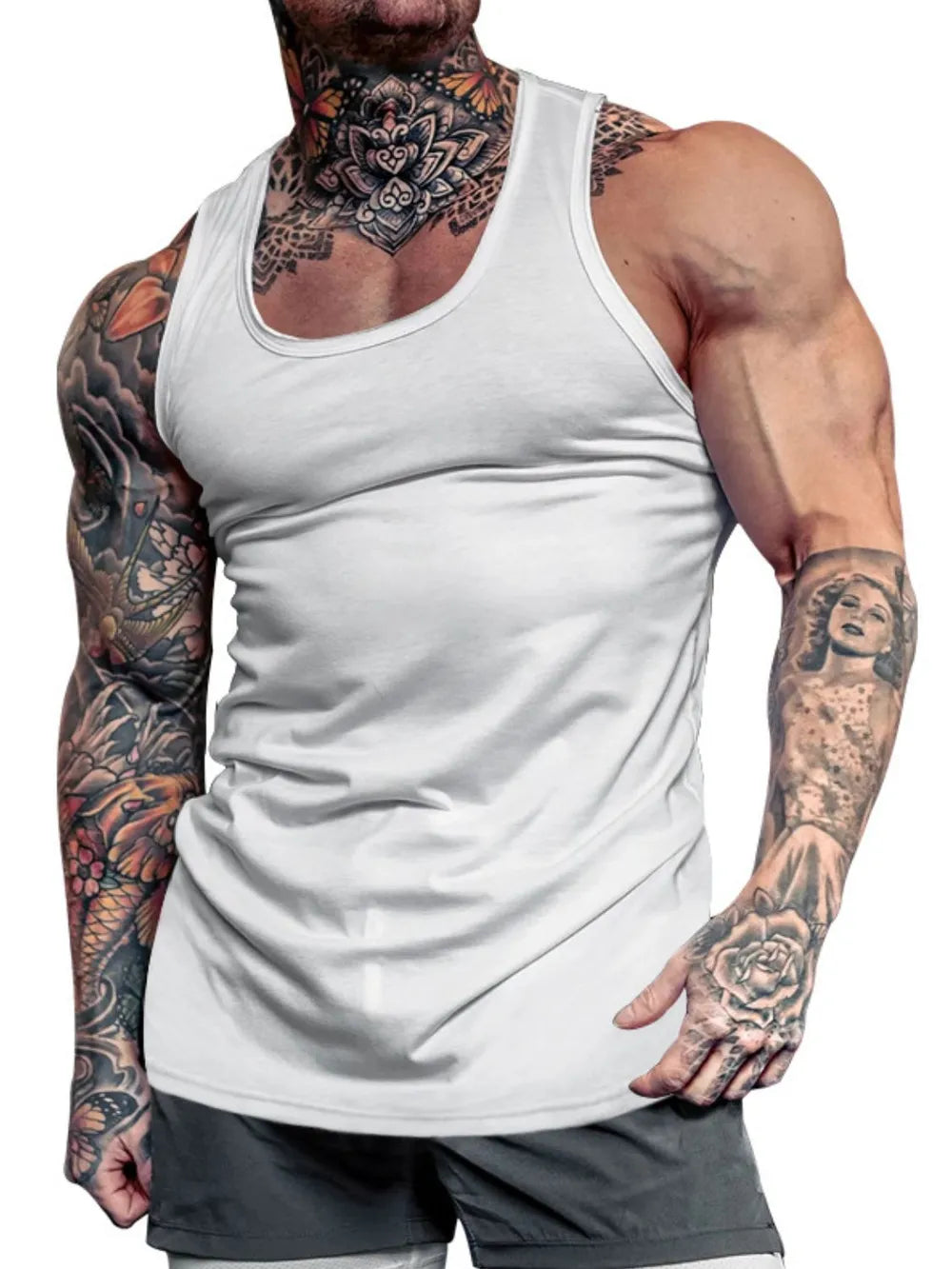 Men's Plus Size Round Neck Tank - Lilixa.store