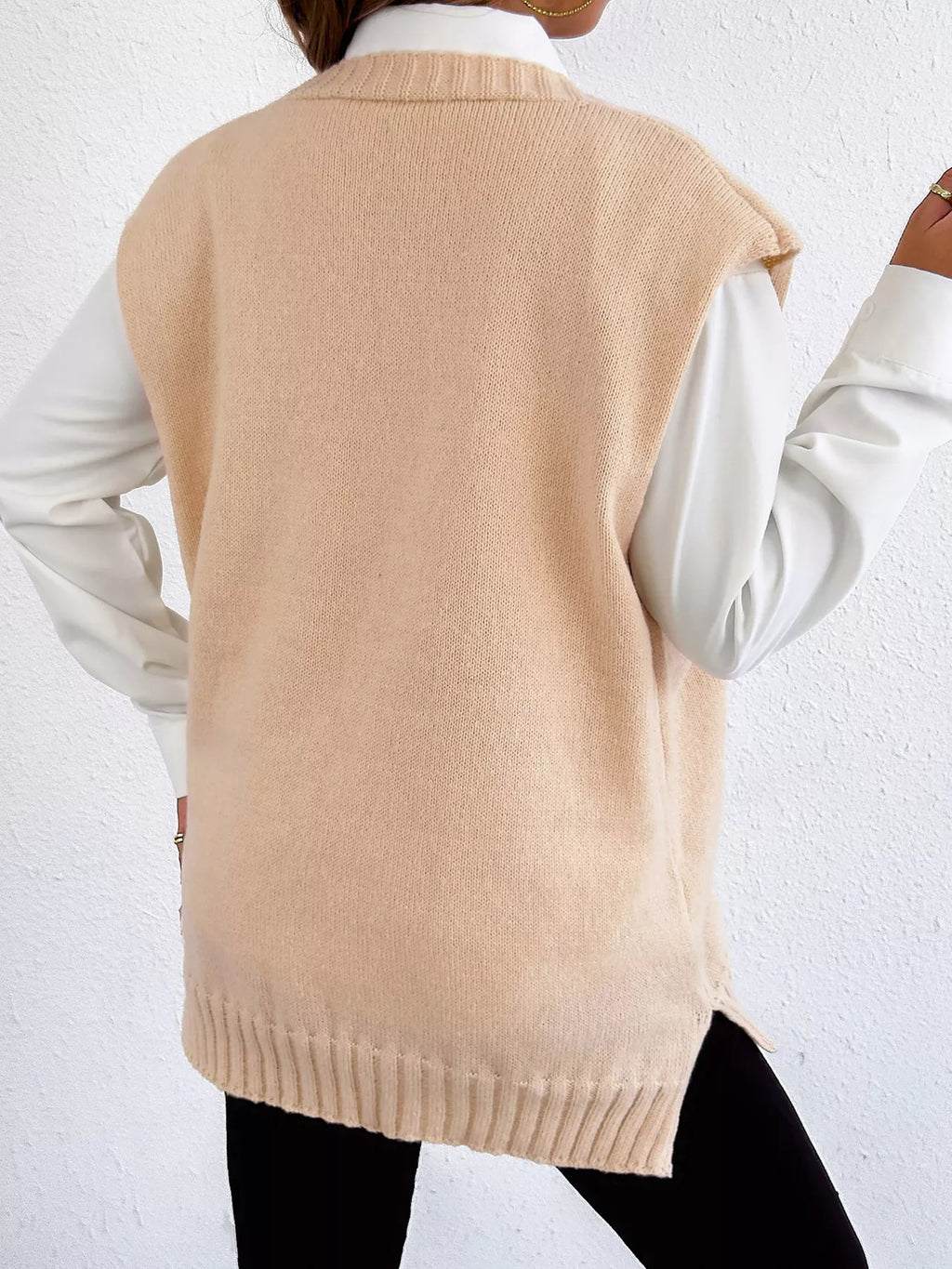 Flower V-Neck Sleeveless Cardigan - Lilixa.store