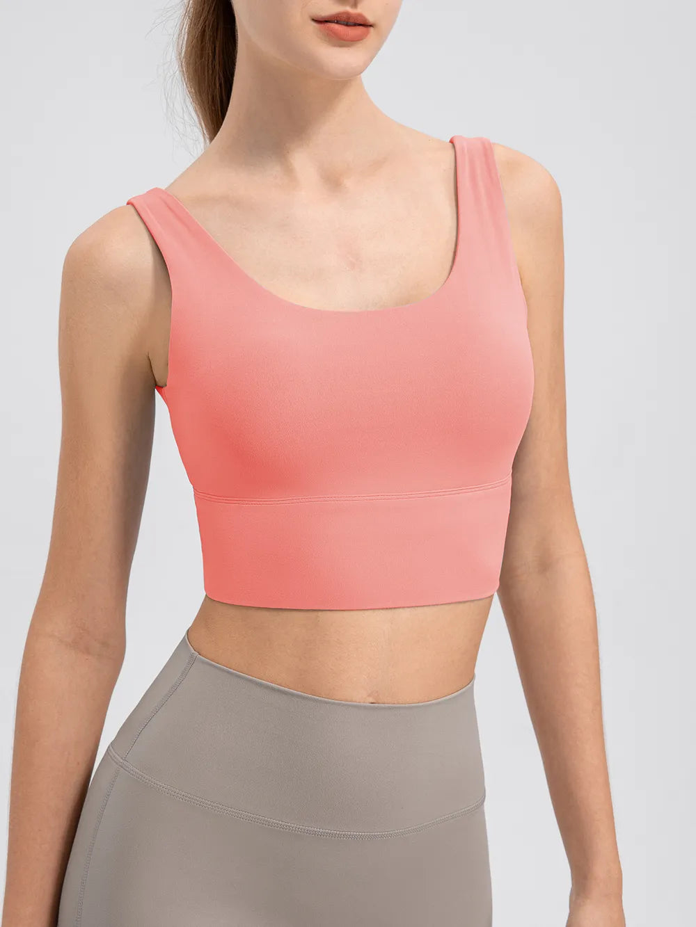 Scoop Neck Wide Strap Active Tank - Lilixa.store