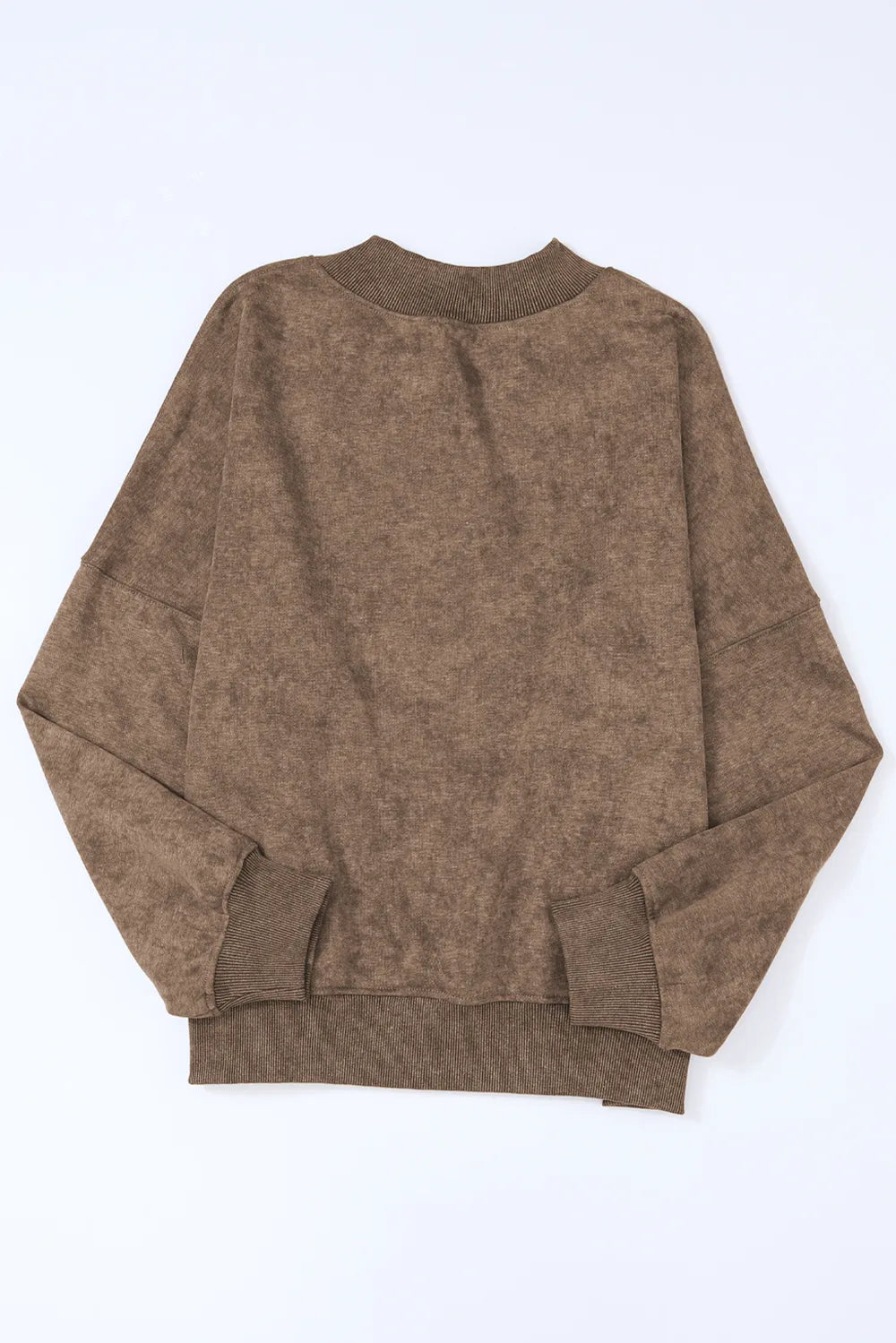 Mock Neck Dropped Shoulder Sweatshirt - Lilixa.store