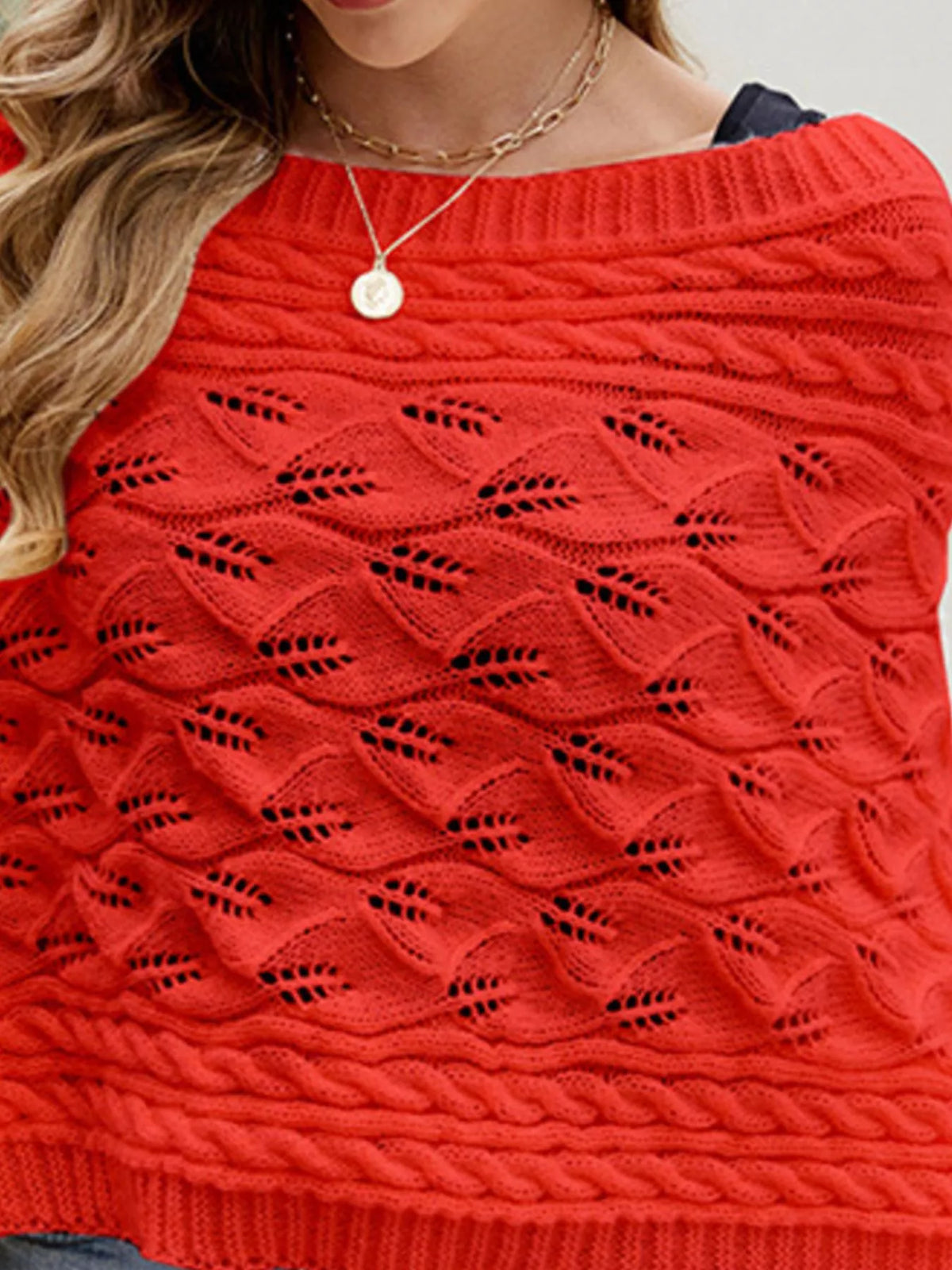 Cable Knit Batwing Sleeve Sweater - Lilixa.store