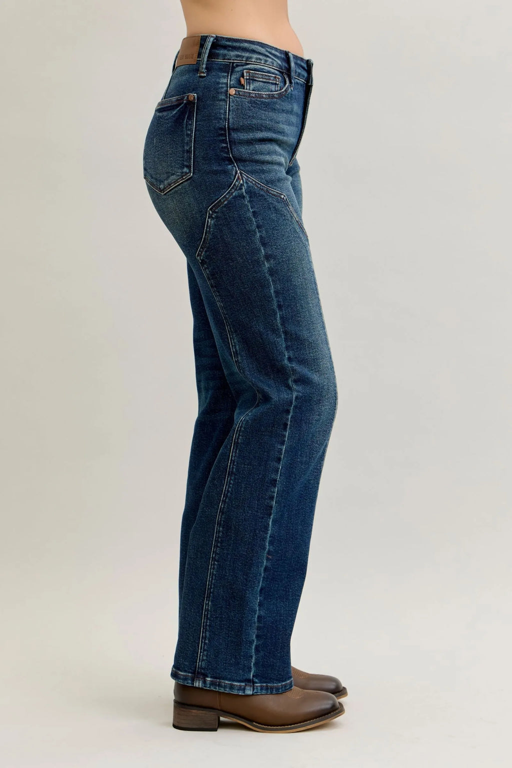 Judy Blue Full Size Seam Detail Straight Leg Jeans Plus Size - Lilixa.store