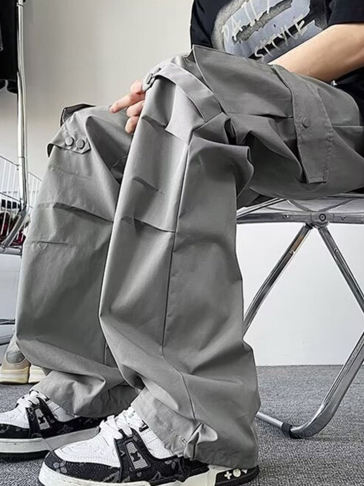 Men's Plus Size Loose Fit Multi-Pocket Cargo Pants