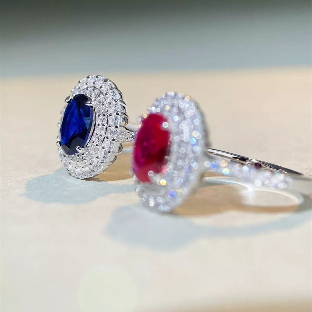 925 Sterling Silver Zircon Round Ring