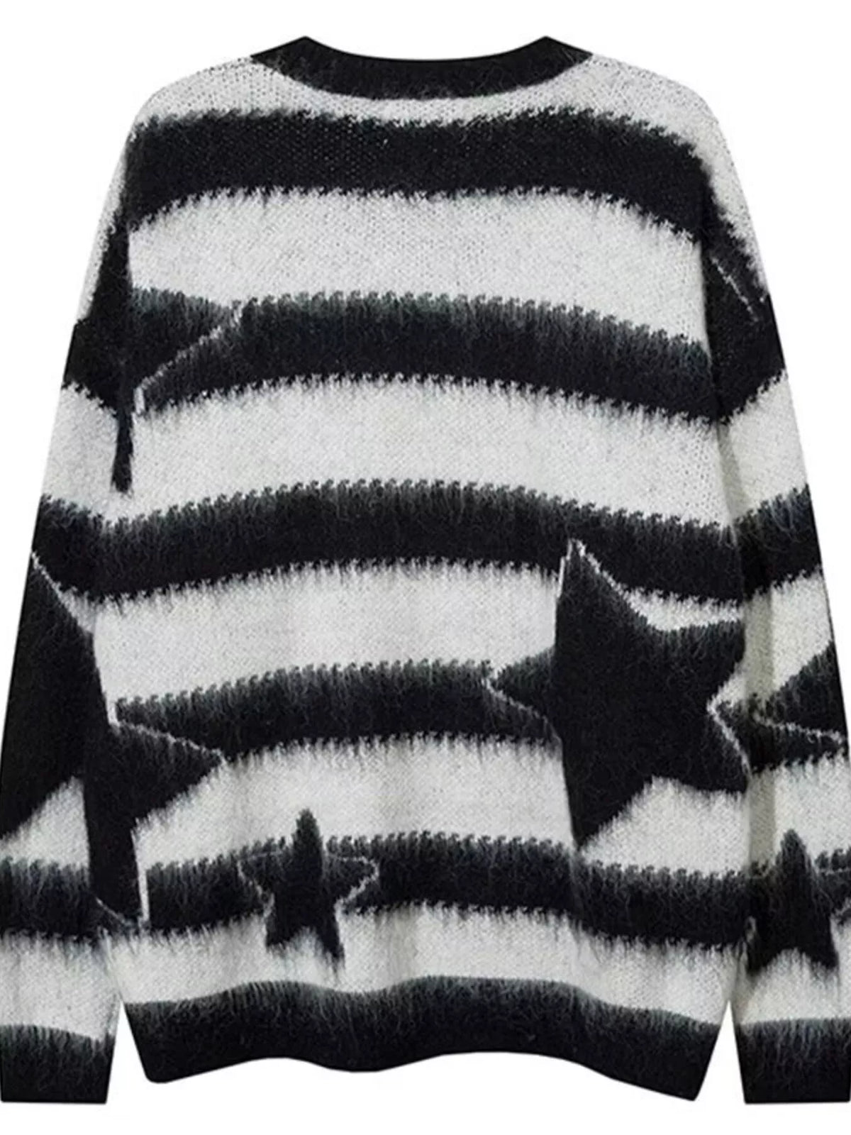Men's Star Pattern Striped Knit Sweater - Lilixa.store