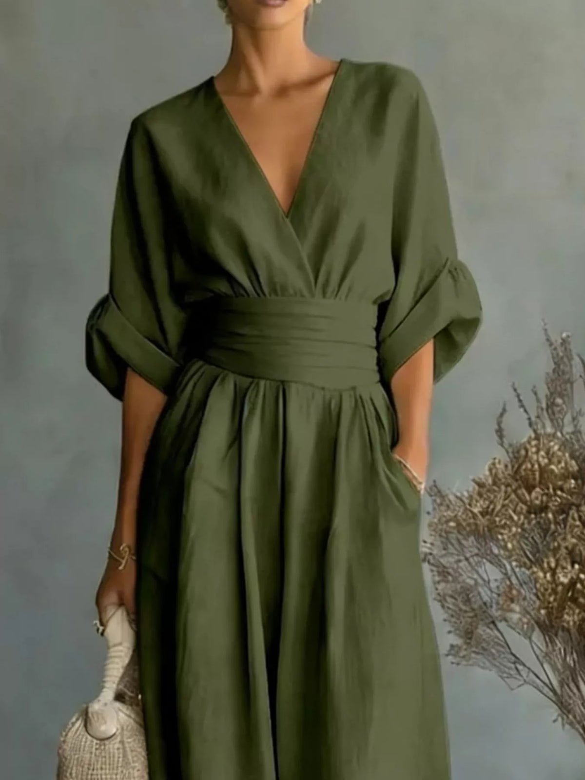 Full Size Half Sleeve Wide-Leg Jumpsuit Plus Size - Lilixa.store