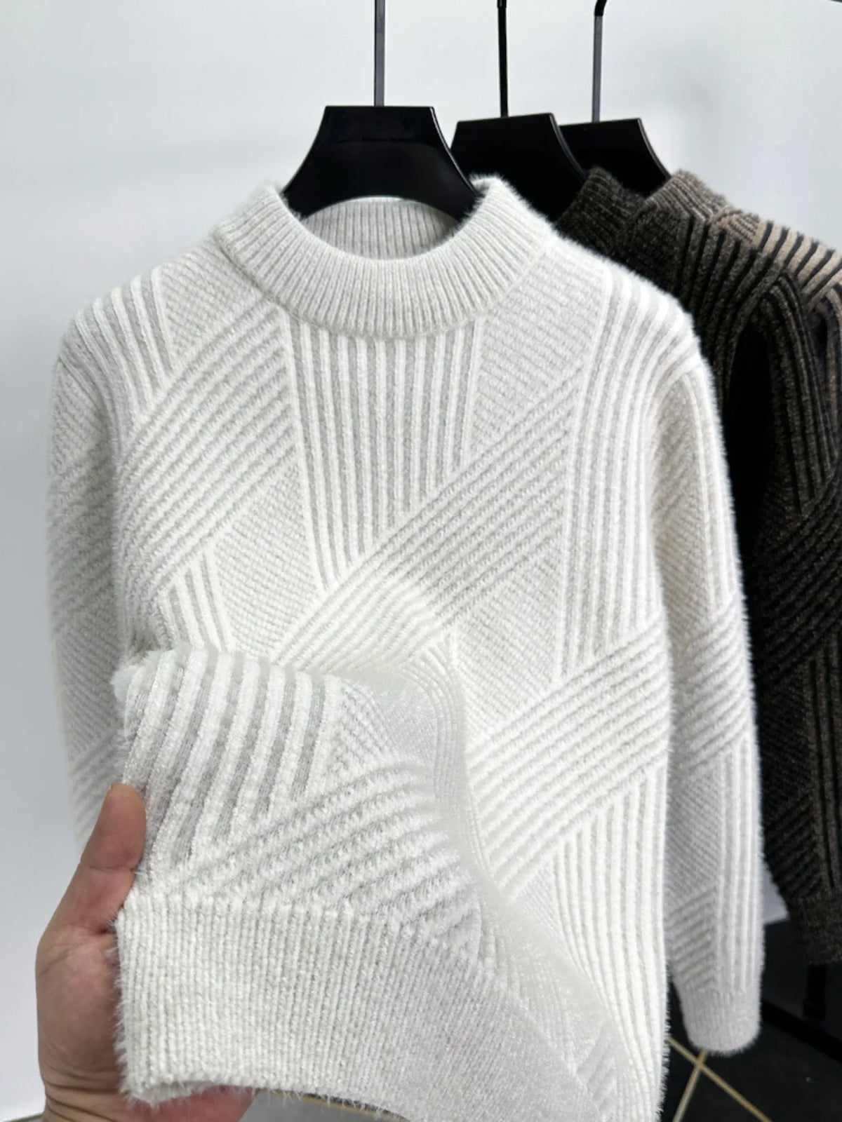 Men's Ribbed Knit Long Sleeve Sweater