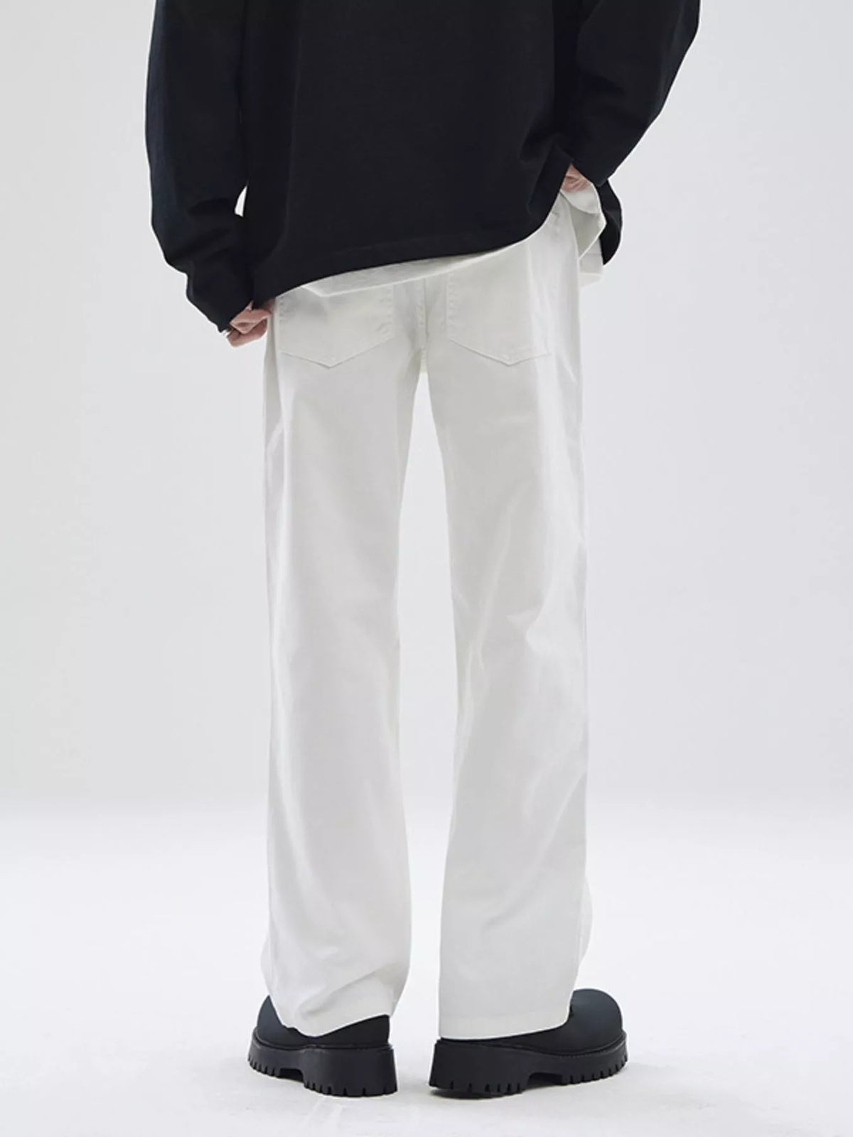 Men's Full Size Relaxed Fit Pants Plus Size in White, view 3