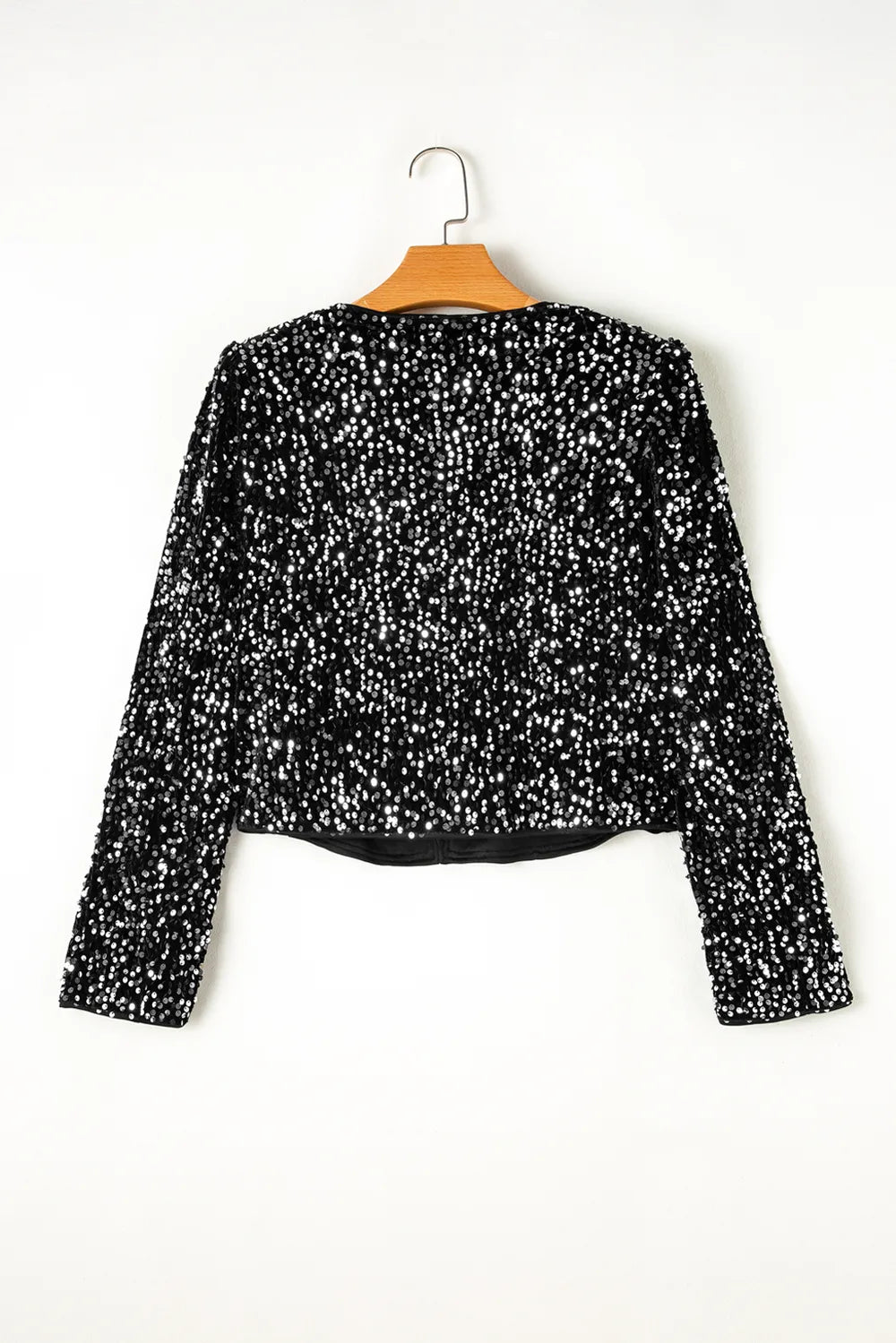 Sequin Open Front Long Sleeve Jacket, view 7