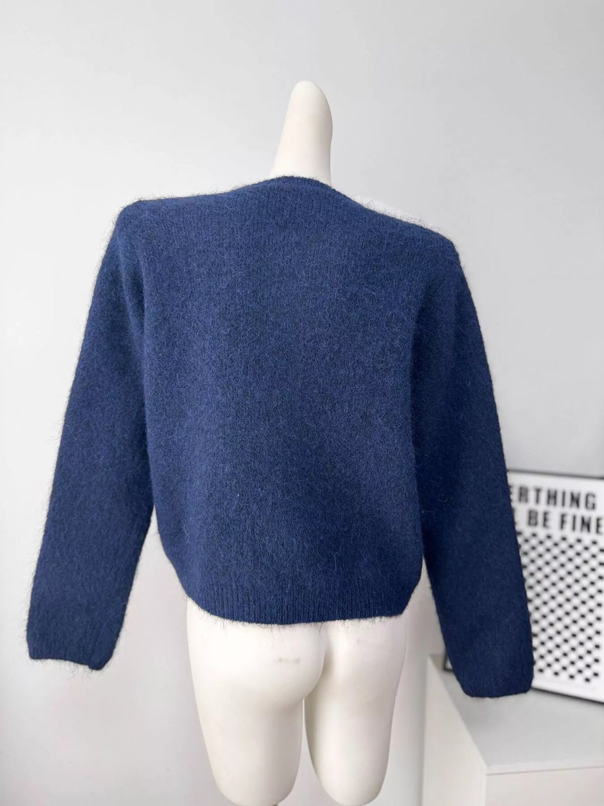 Fuzzy Knit Button-Down Cardigan, view 4
