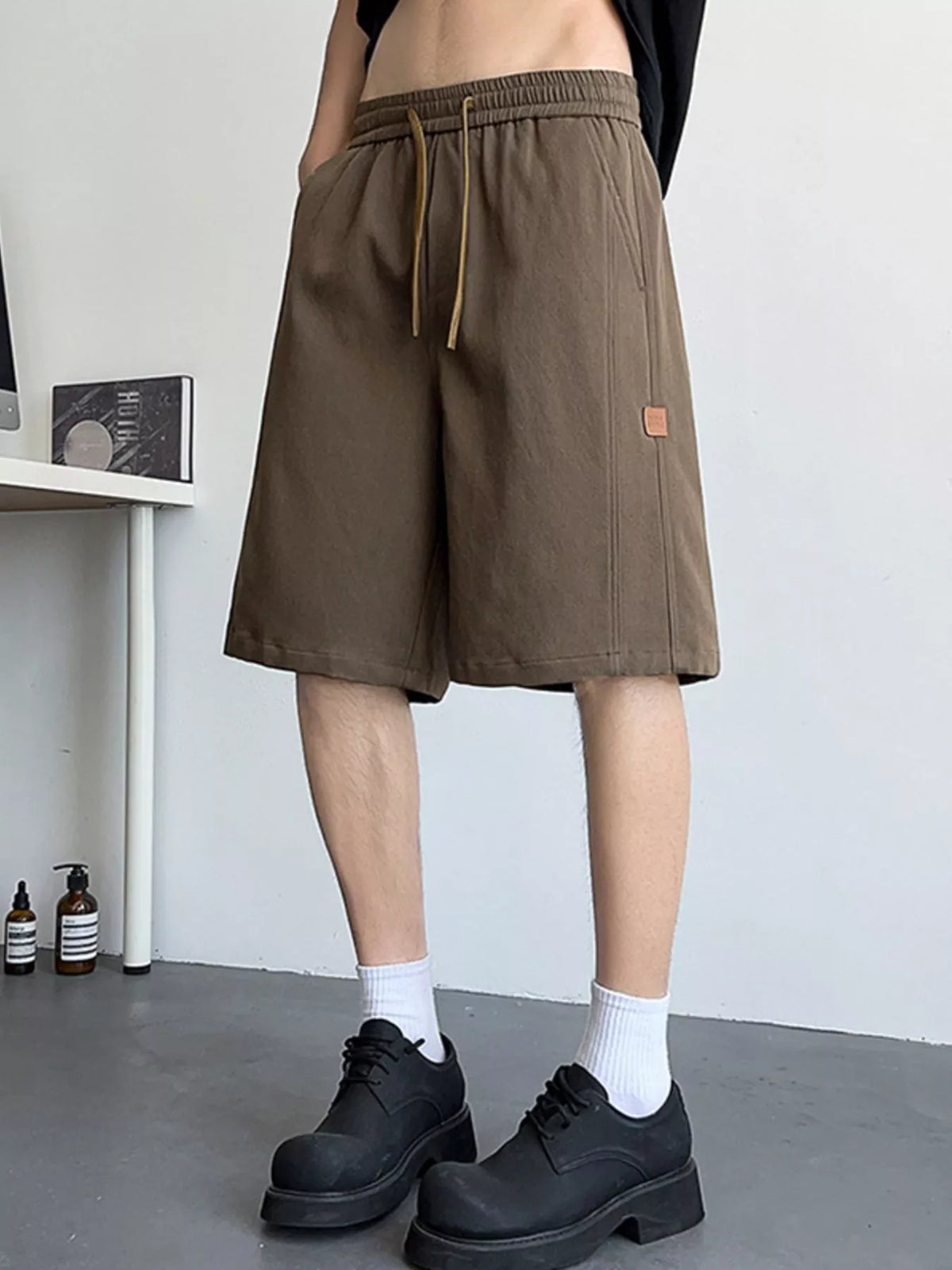Men's Plus Size Casual Drawstring Shorts, view 3