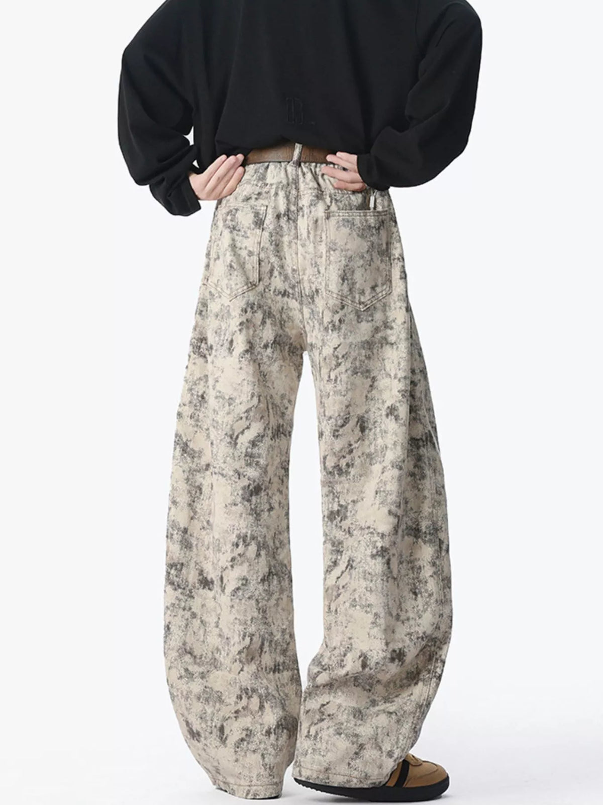 Men's Plus Size Wide Leg Jeans, view 3