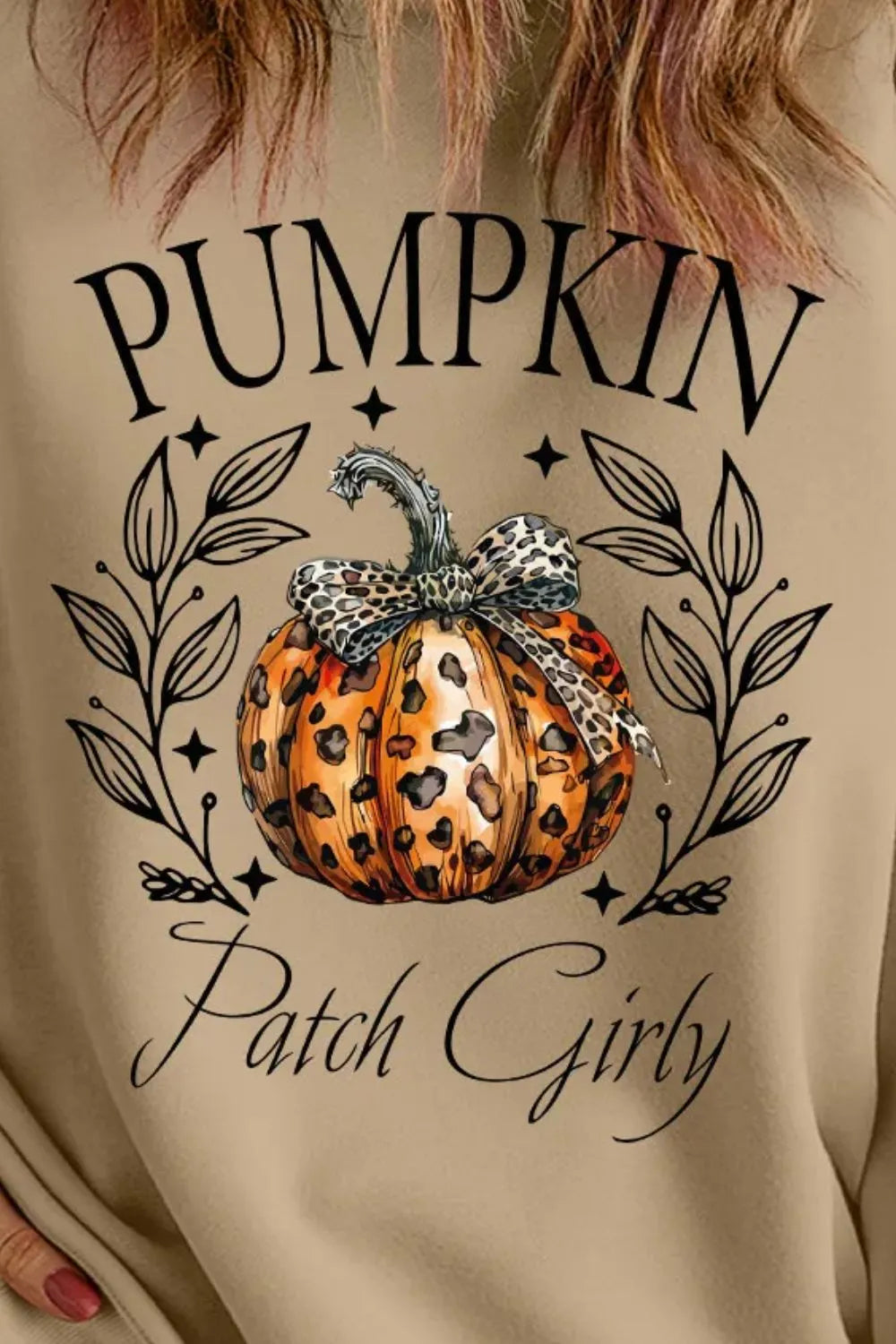 Plus Size Pumpkin Graphic Long Sleeve Sweatshirt - Lilixa.store