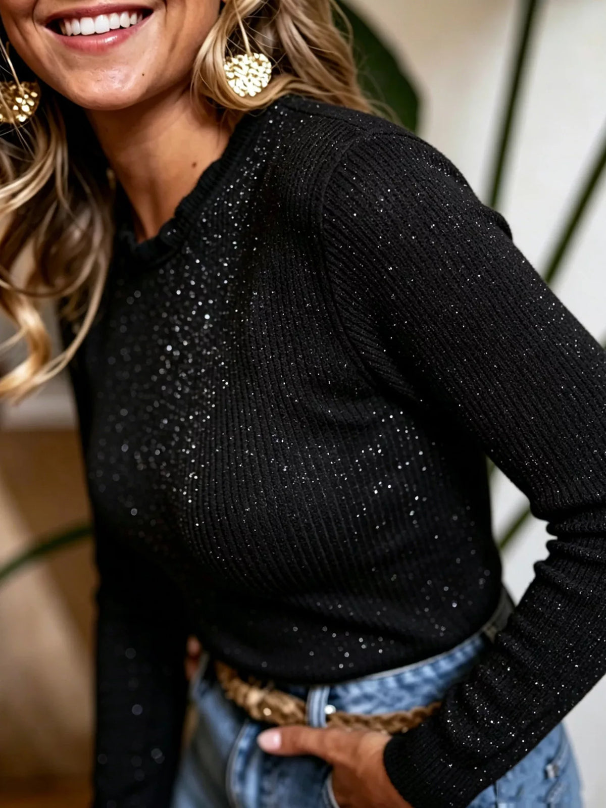 Ribbed Long Sleeve Knit Top - Lilixa.store