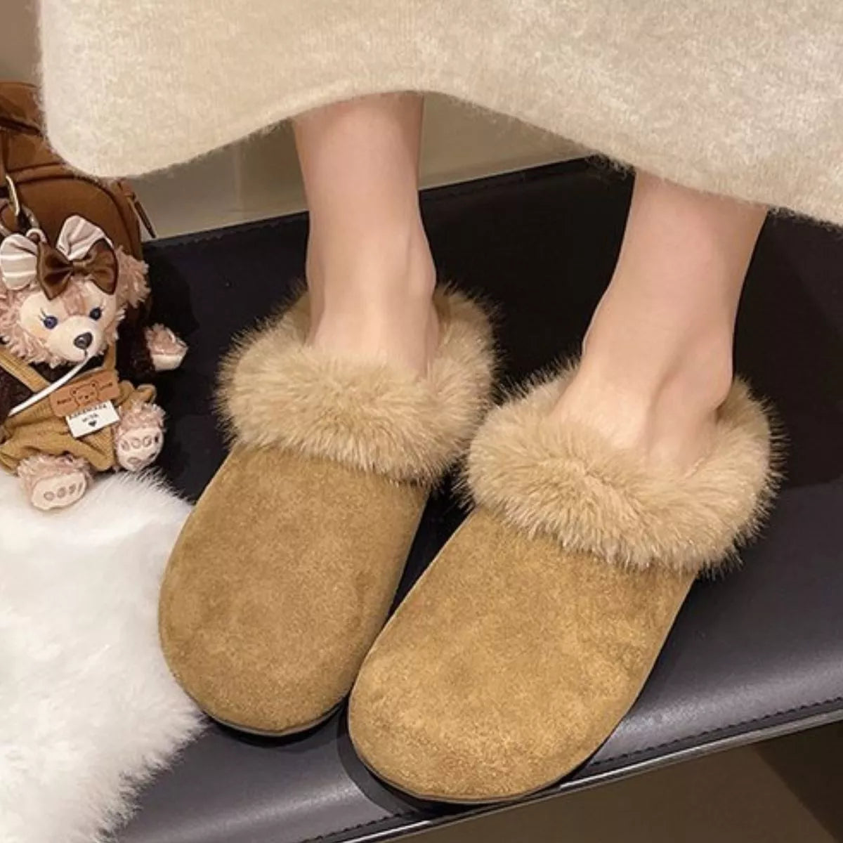 Fuzzy Plush Warm Indoor Slippers - Lilixa.store