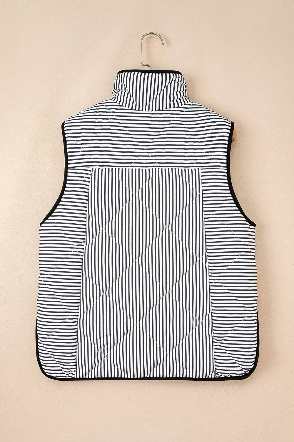 Striped Quilted Vest Coat - Lilixa.store