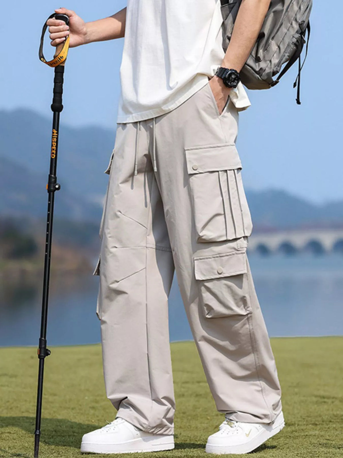 Men's Plus Size Loose Fit Multi-Pocket Cargo Pants, view 6