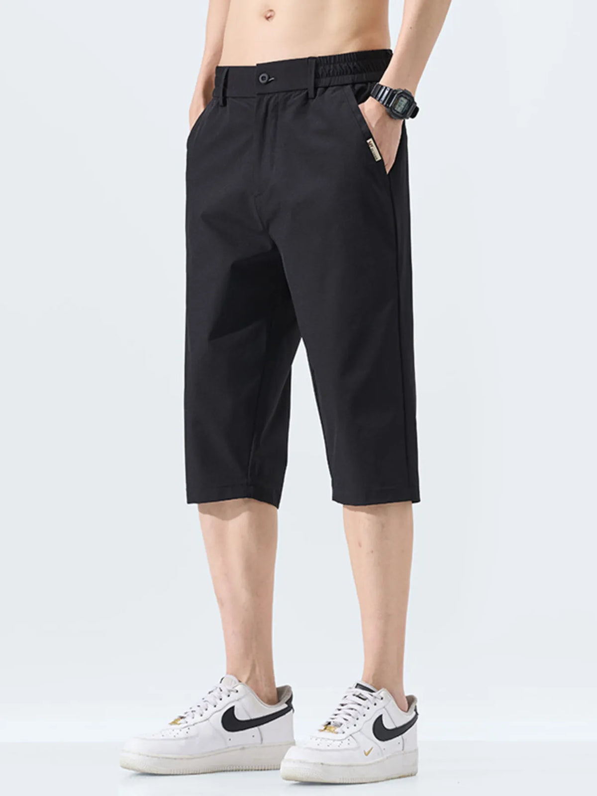 Men's Plus Size Loose Fit Shorts in Black
