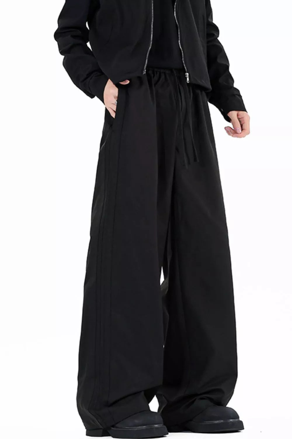 Men's Wide Leg Casual Pants in Black