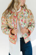 Floral Button Up Long Sleeve Winter Coat - Lilixa.store