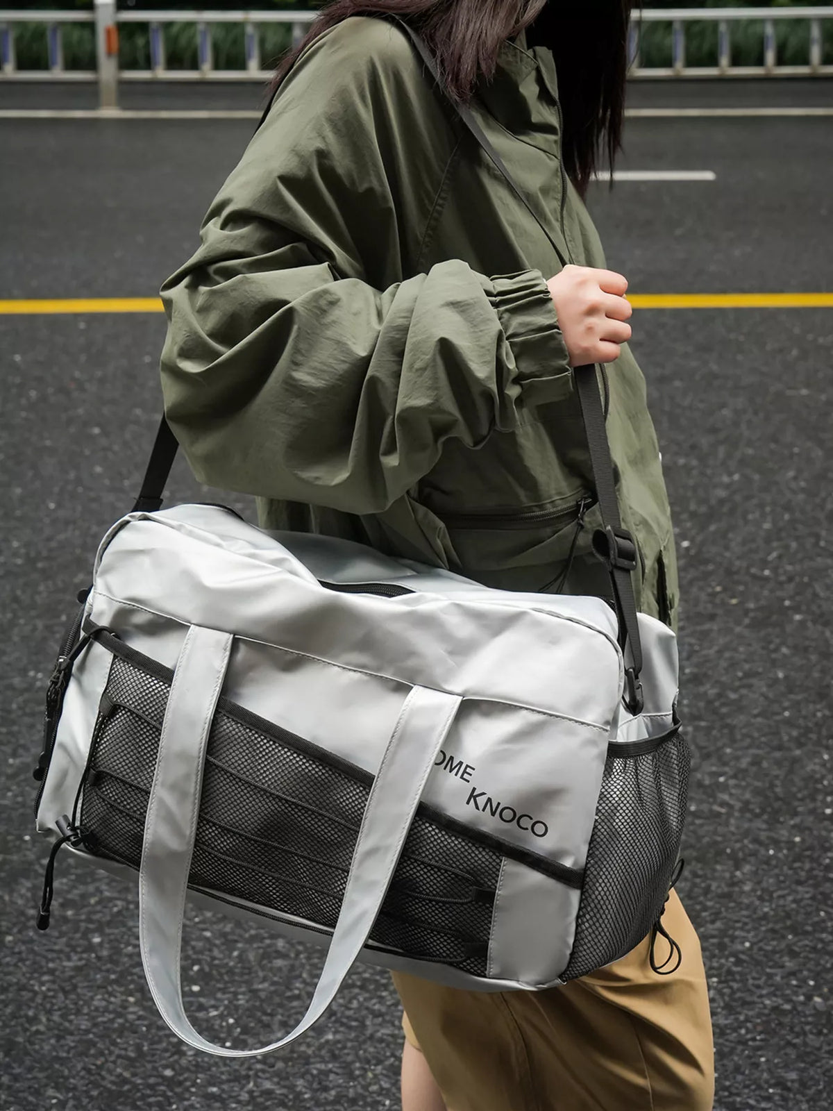 Lightweight Duffel Bag with Mesh Pockets - Lilixa.store