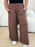 Basic Bae Full Size Smocked Wide Waistband Wide Leg Pants - Lilixa.store