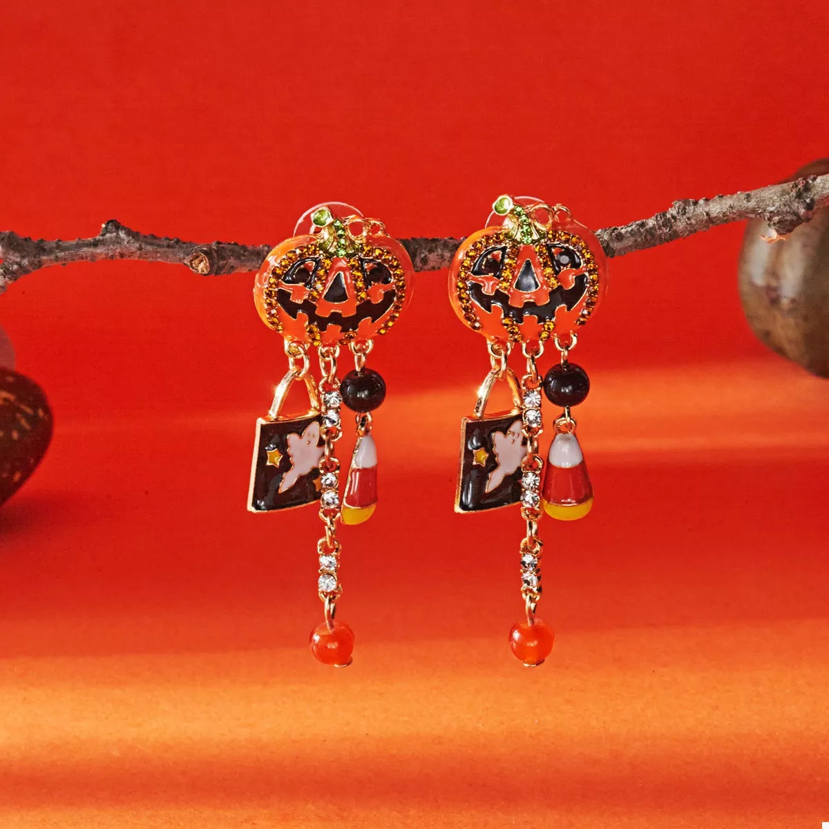 Halloween Pumpkin Drop Earrings - Lilixa.store