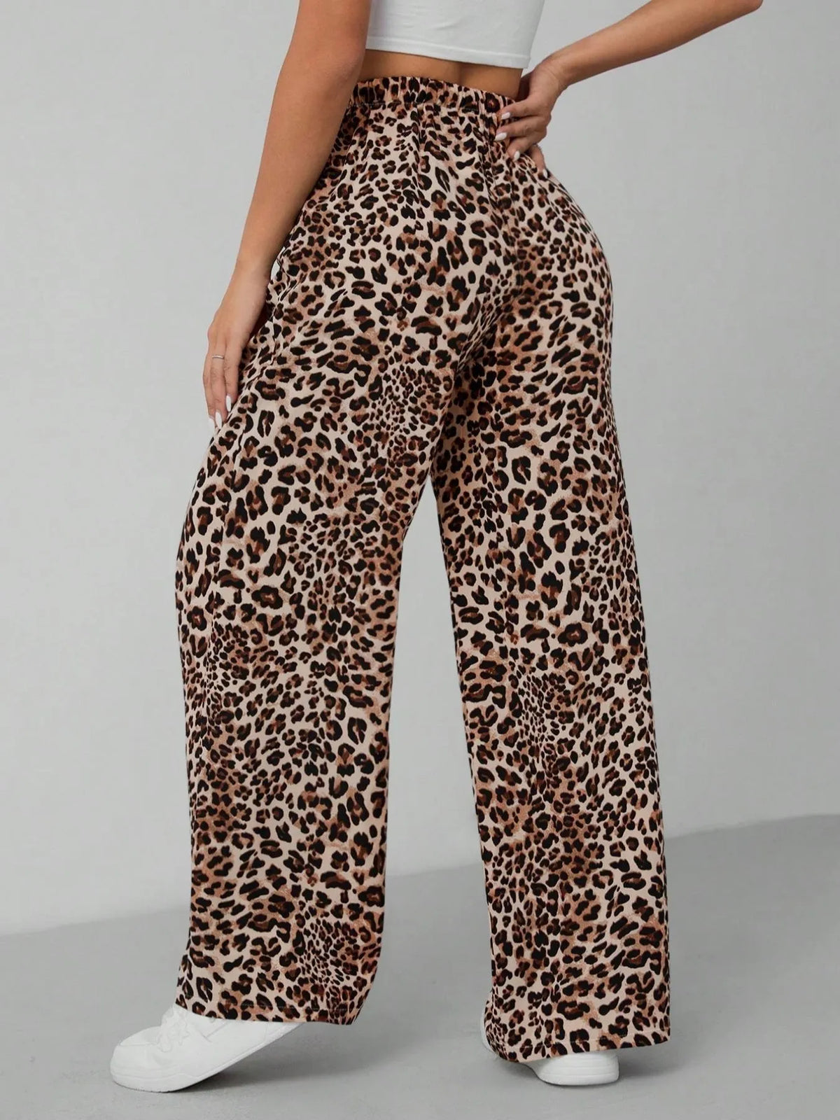 Leopard Print Wide Leg Pants - Lilixa.store