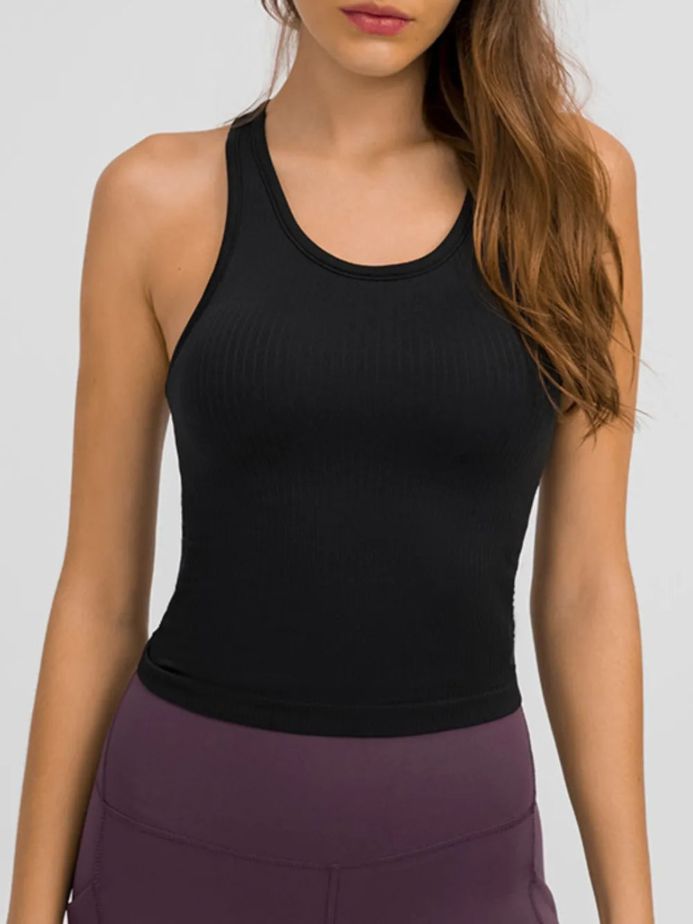 Millennia Round Neck Racerback Active Tank - Lilixa.store