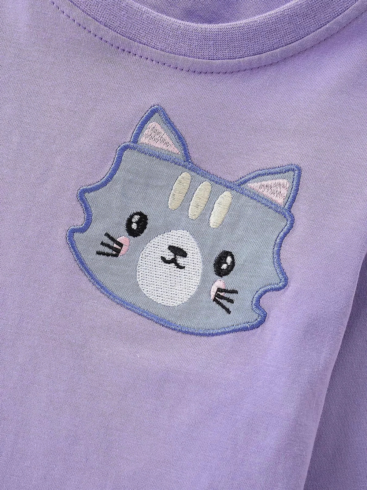 Children's Cat Round Neck Sweatshirt and Pants Set - Lilixa.store